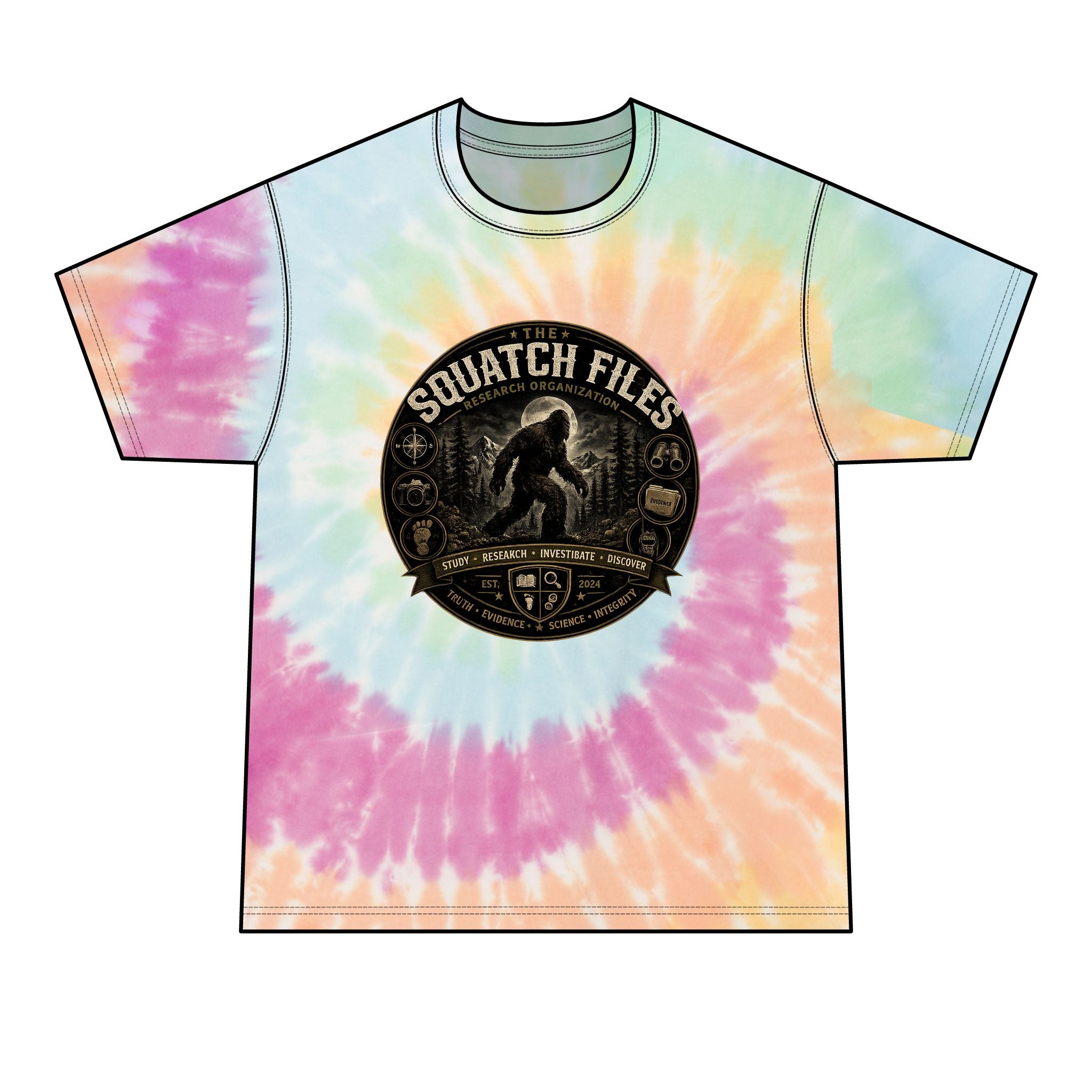 The Squatch Files Tie-Dye Tee — Men's Sasquatch Graphic T-Shirt