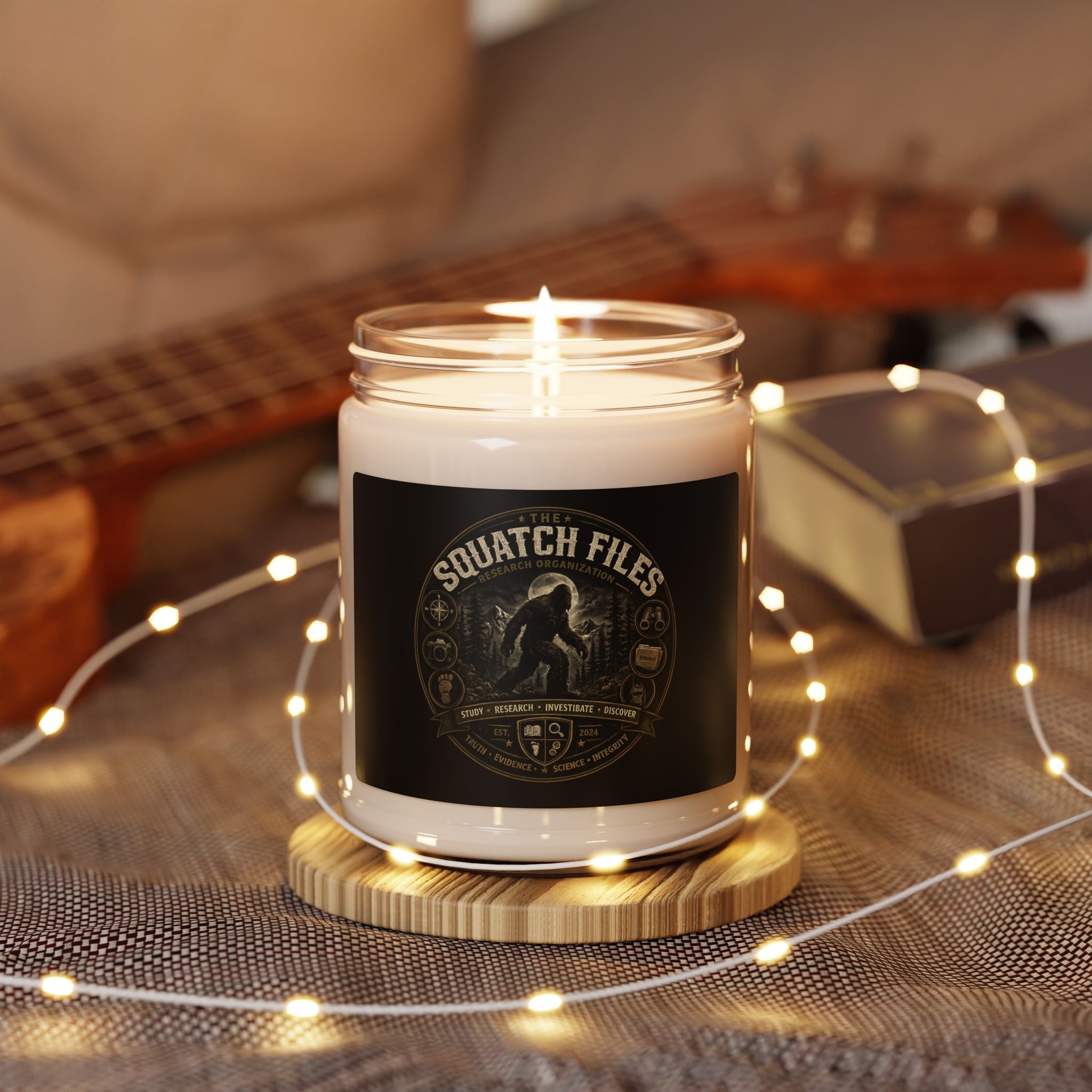 Squatch Files Soy Candle — 9oz Scented Jar for Outdoors & Mystery Fans