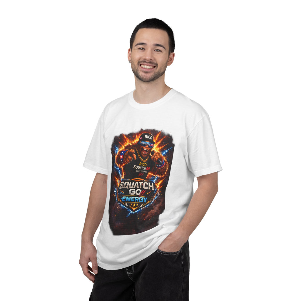 Squatch GC Energy Graphic T-Shirt — Retro Gamer Energy Drink Design