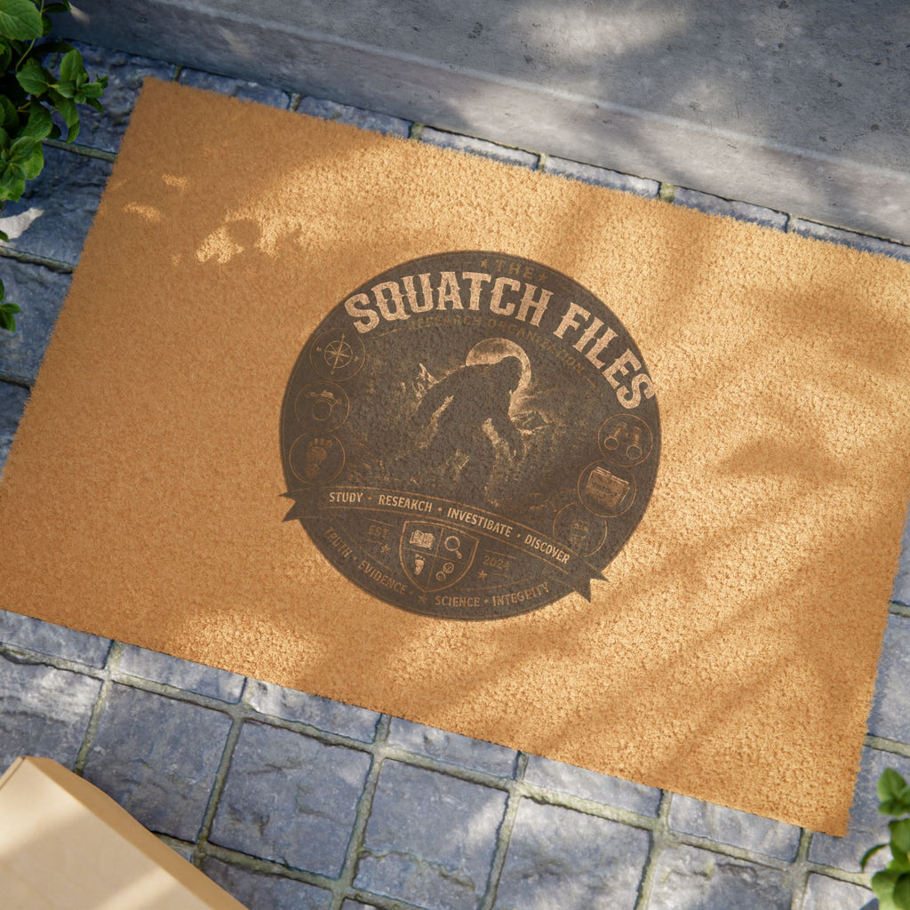 Squatch Files Doormat – Rustic Bigfoot Welcome Coir Mat