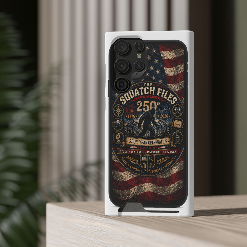 Phone Case — 'The Squatch Files 250th' Card Holder Case (Patriotic Bigfoot Design)