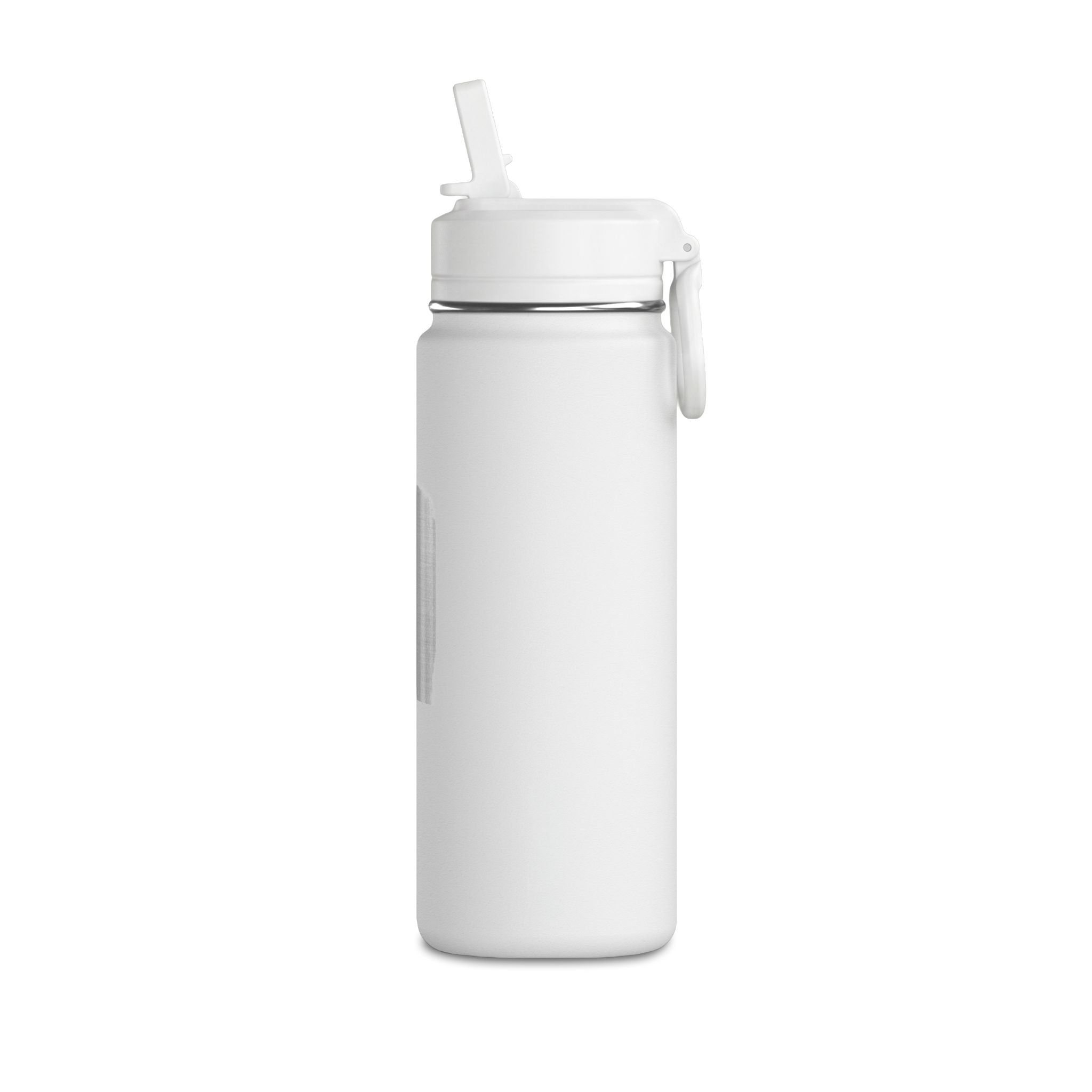 20oz Mini Water Bottle with Gray Brushstroke Design — Lightweight Straw Bottle for Kids & Everyday Hydration