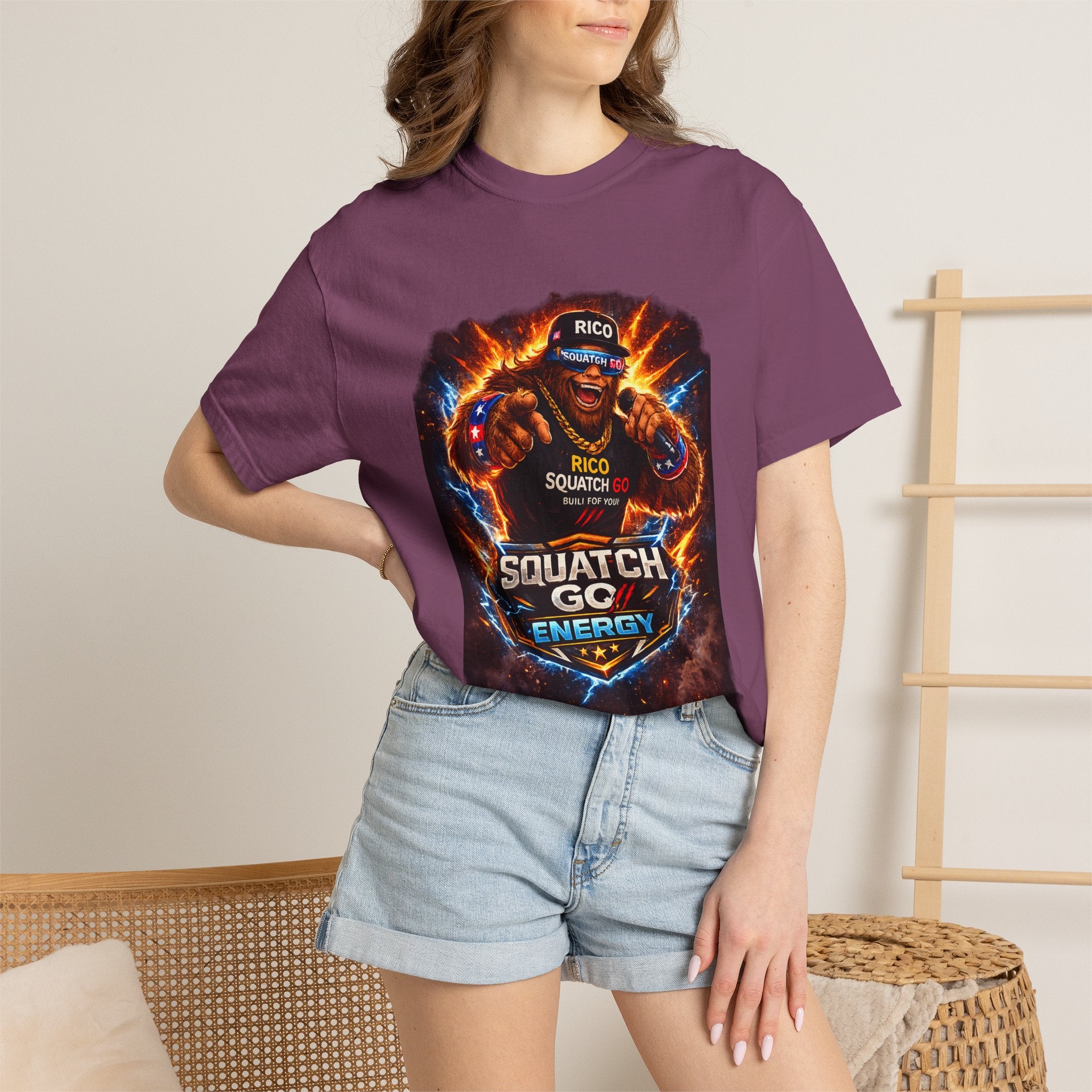 Squatch GC Energy Graphic T-Shirt — Retro Gamer Energy Drink Design