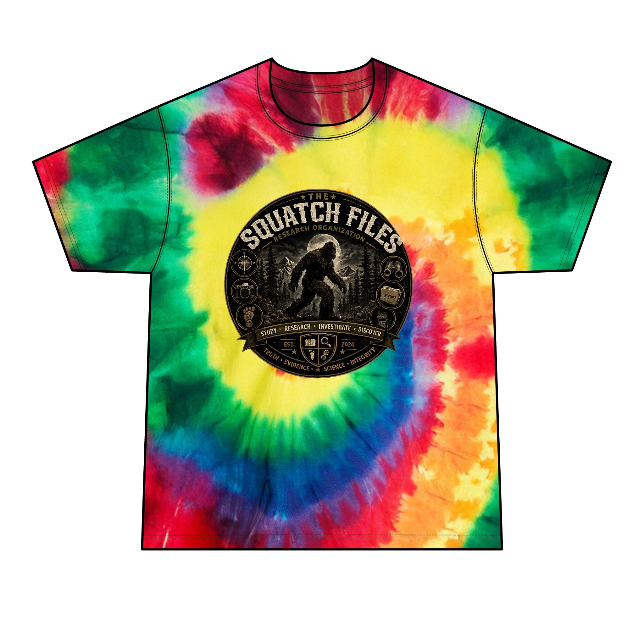 The Squatch Files Tie-Dye Tee — Men's Sasquatch Graphic T-Shirt