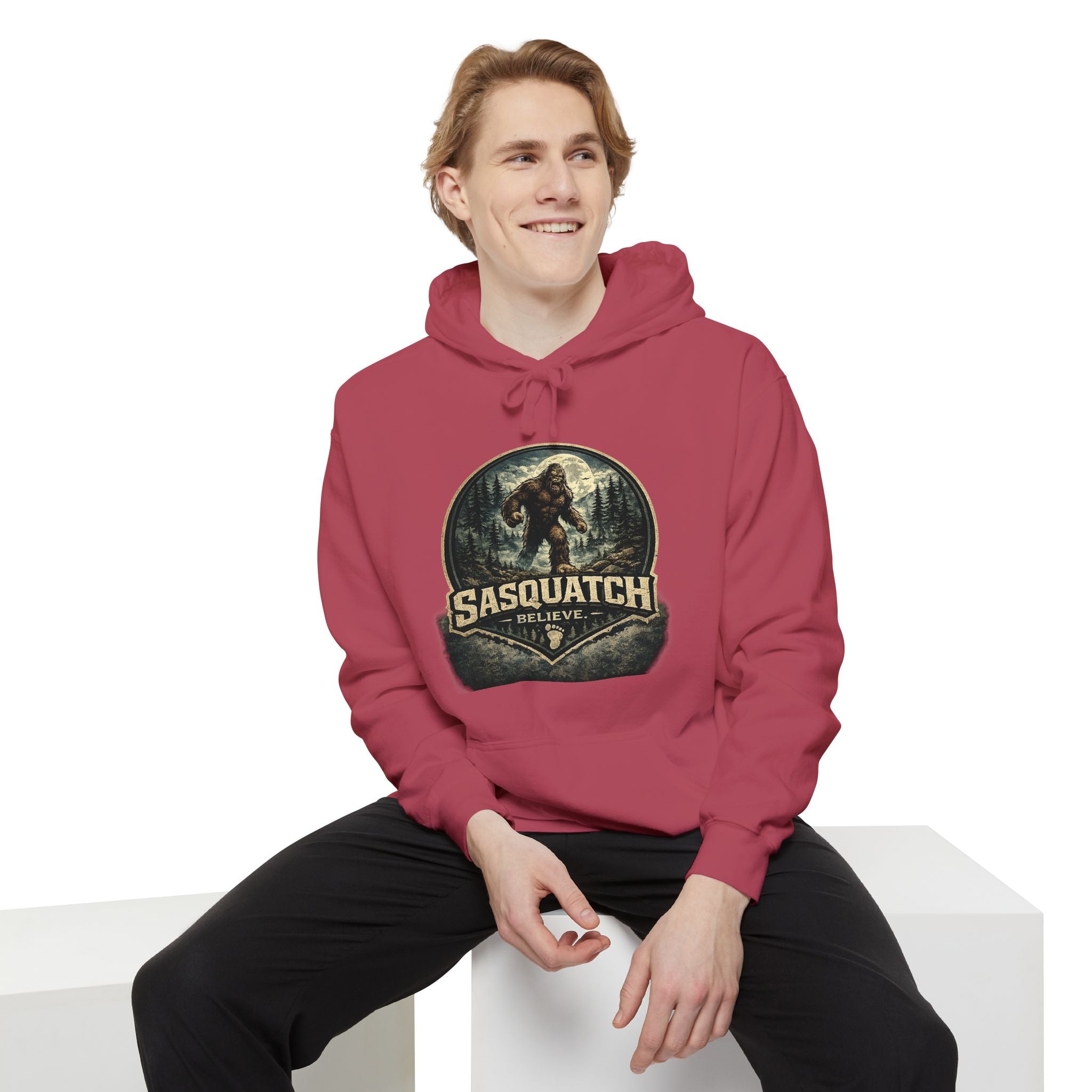 Sasquatch Graphic Hoodie – Vintage Bigfoot Adventure Sweatshirt