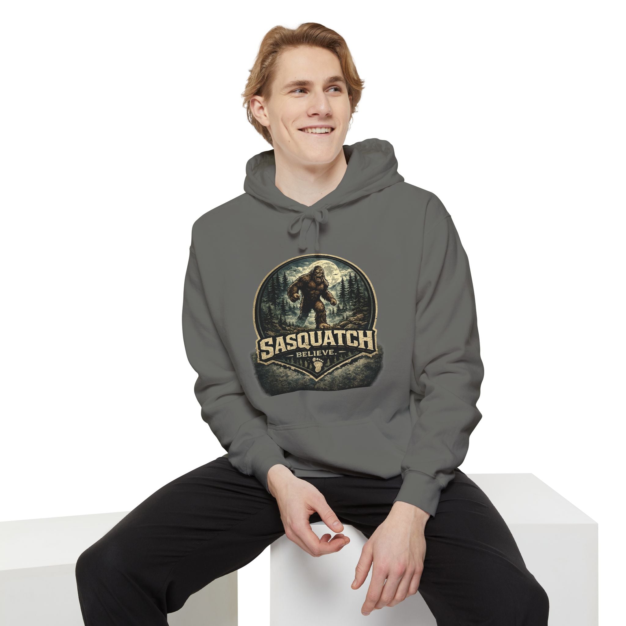 Sasquatch Graphic Hoodie – Vintage Bigfoot Adventure Sweatshirt