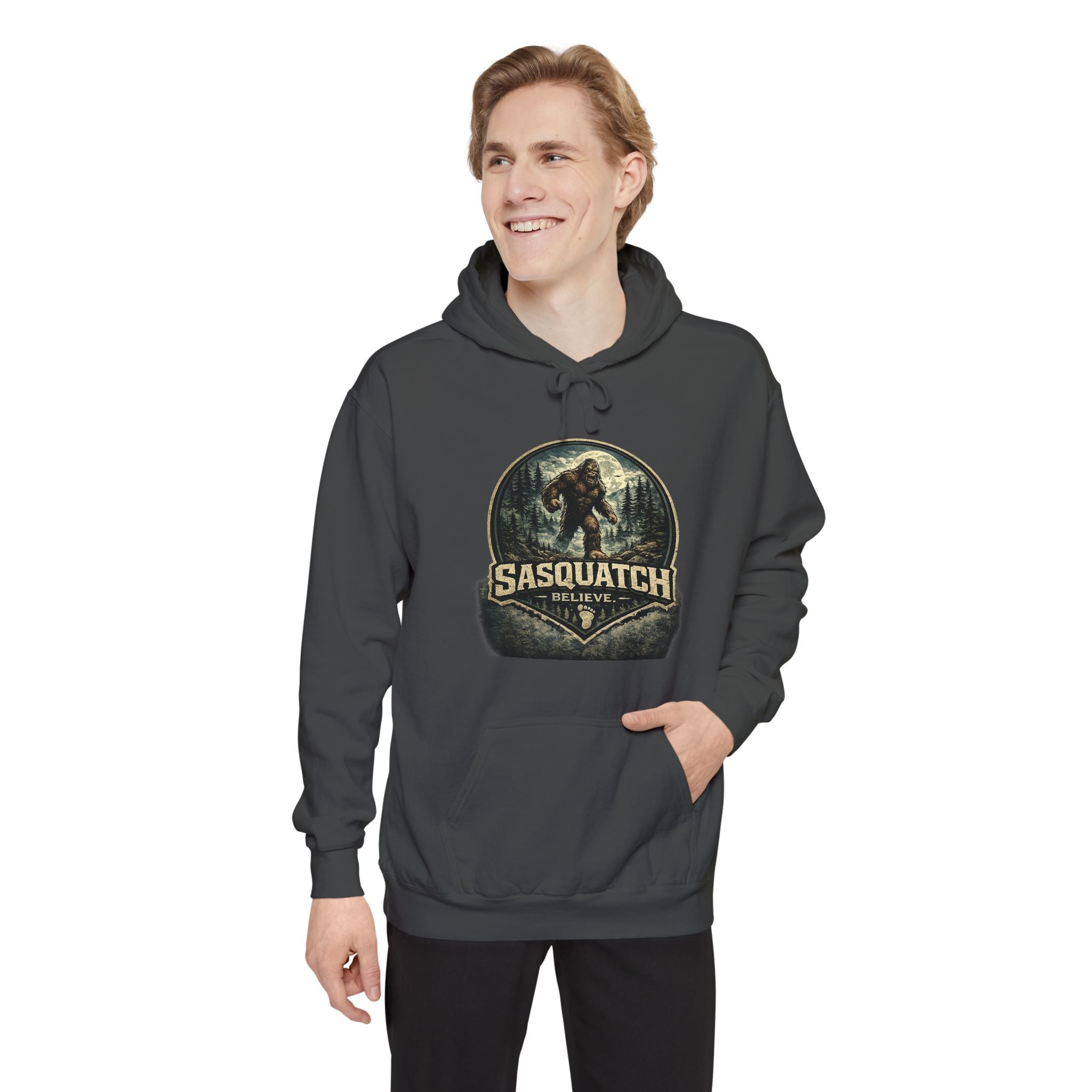 Sasquatch Graphic Hoodie – Vintage Bigfoot Adventure Sweatshirt