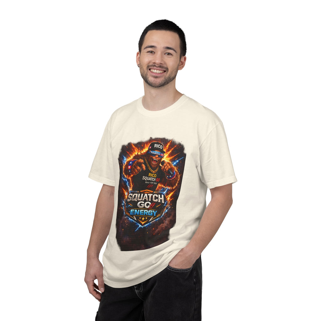 Squatch GC Energy Graphic T-Shirt — Retro Gamer Energy Drink Design