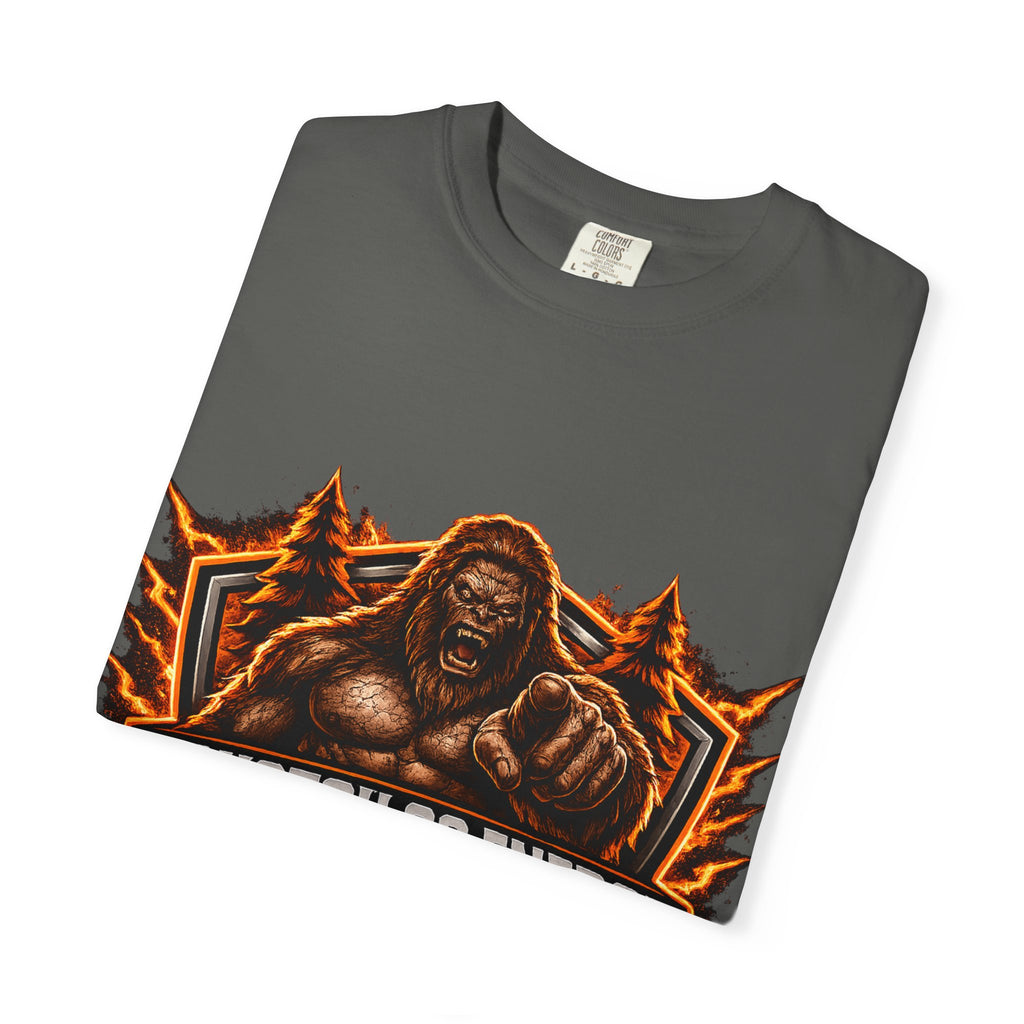 Squatch Go Energy T-Shirt — Sasquatch Vintage Badge Tee (Made by Nature • Built by Science)