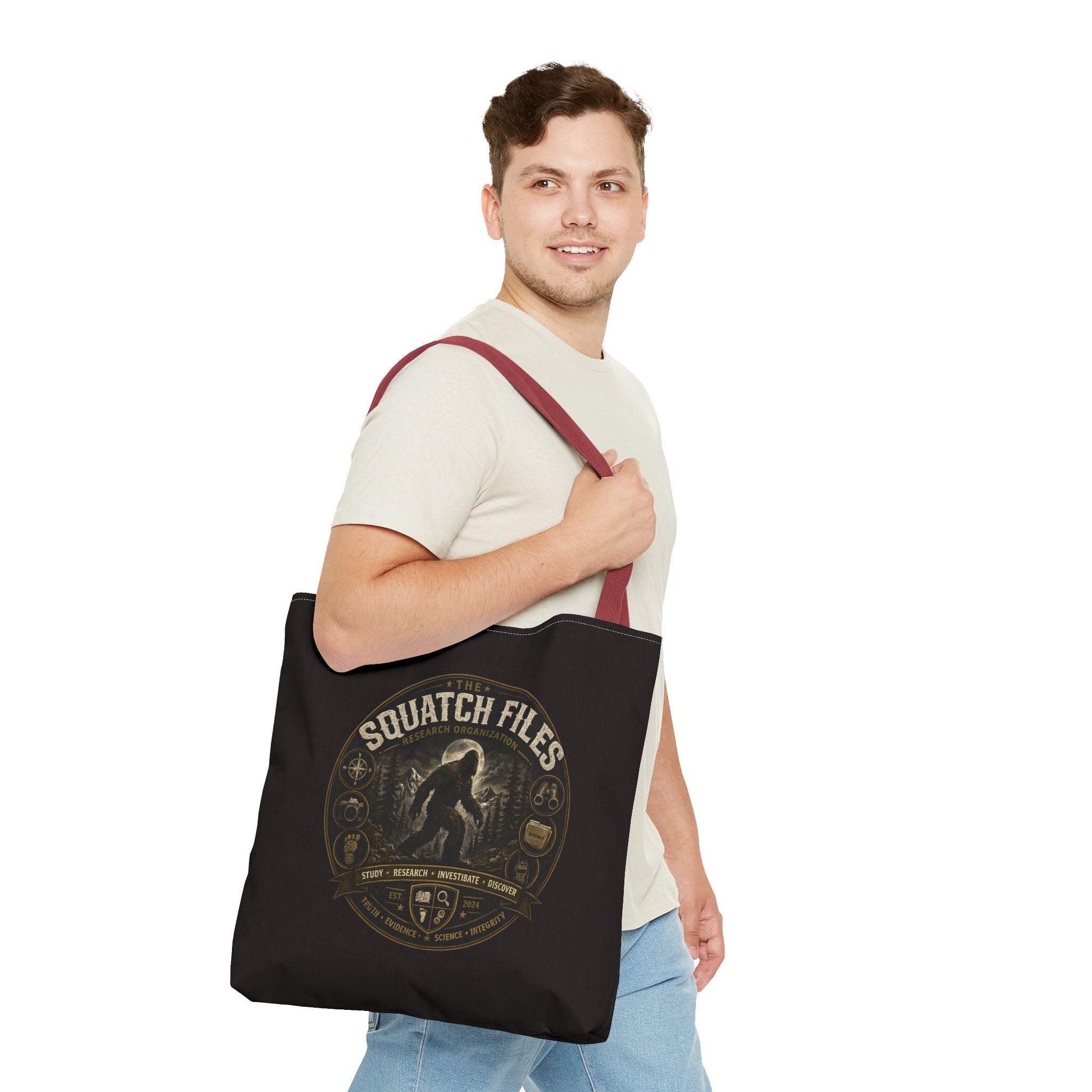 Squatch Files Tote Bag — Bigfoot Investigation Graphic Tote