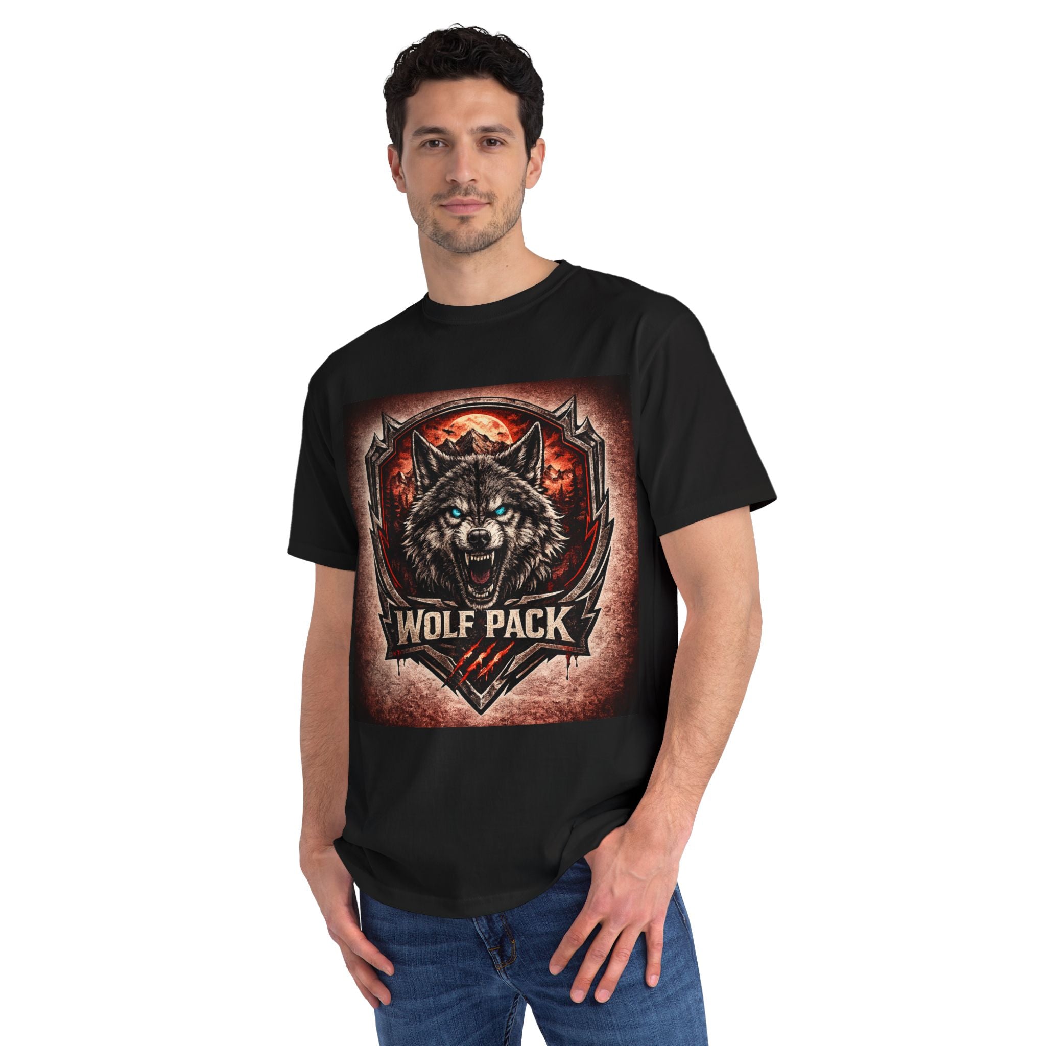 Wolf Pack Graphic T-Shirt — Fierce Wolf Emblem Tee