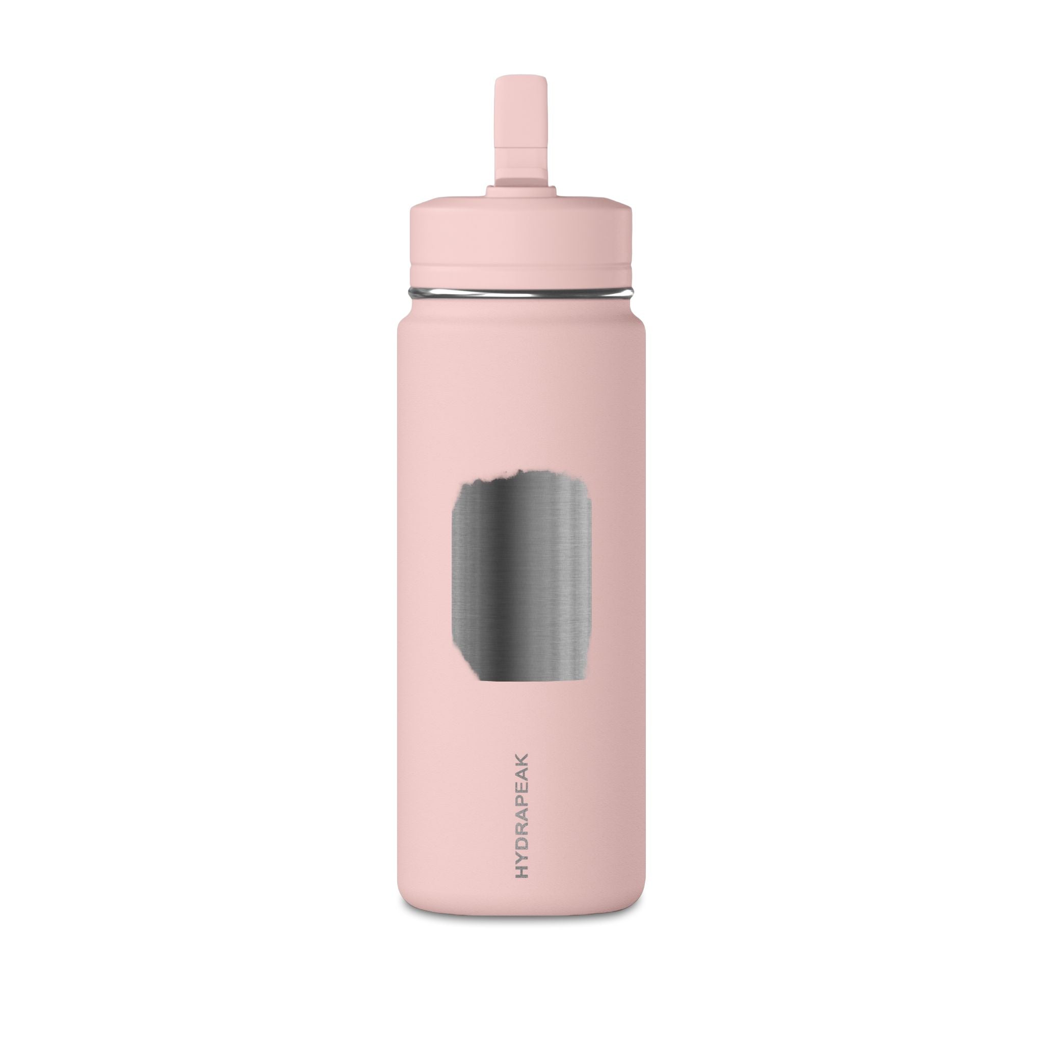 20oz Mini Water Bottle with Gray Brushstroke Design — Lightweight Straw Bottle for Kids & Everyday Hydration