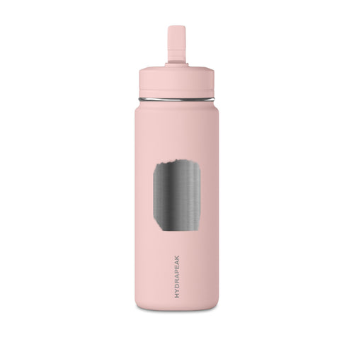 20oz Mini Water Bottle with Gray Brushstroke Design — Lightweight Straw Bottle for Kids & Everyday Hydration