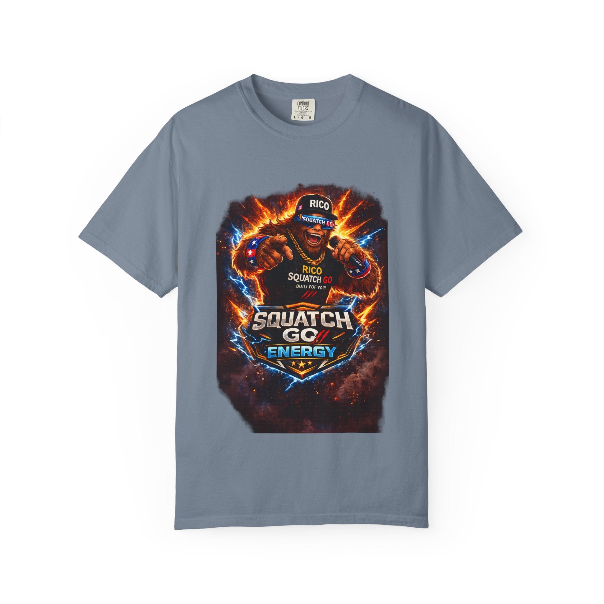 Squatch GC Energy Graphic T-Shirt — Retro Gamer Energy Drink Design