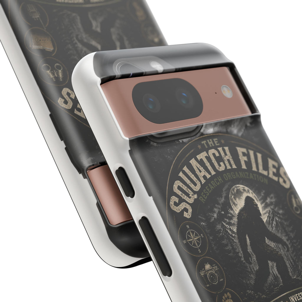 Squatch Files Research Organization Phone Case — Bigfoot Sasquatch Moonlit Forest Design