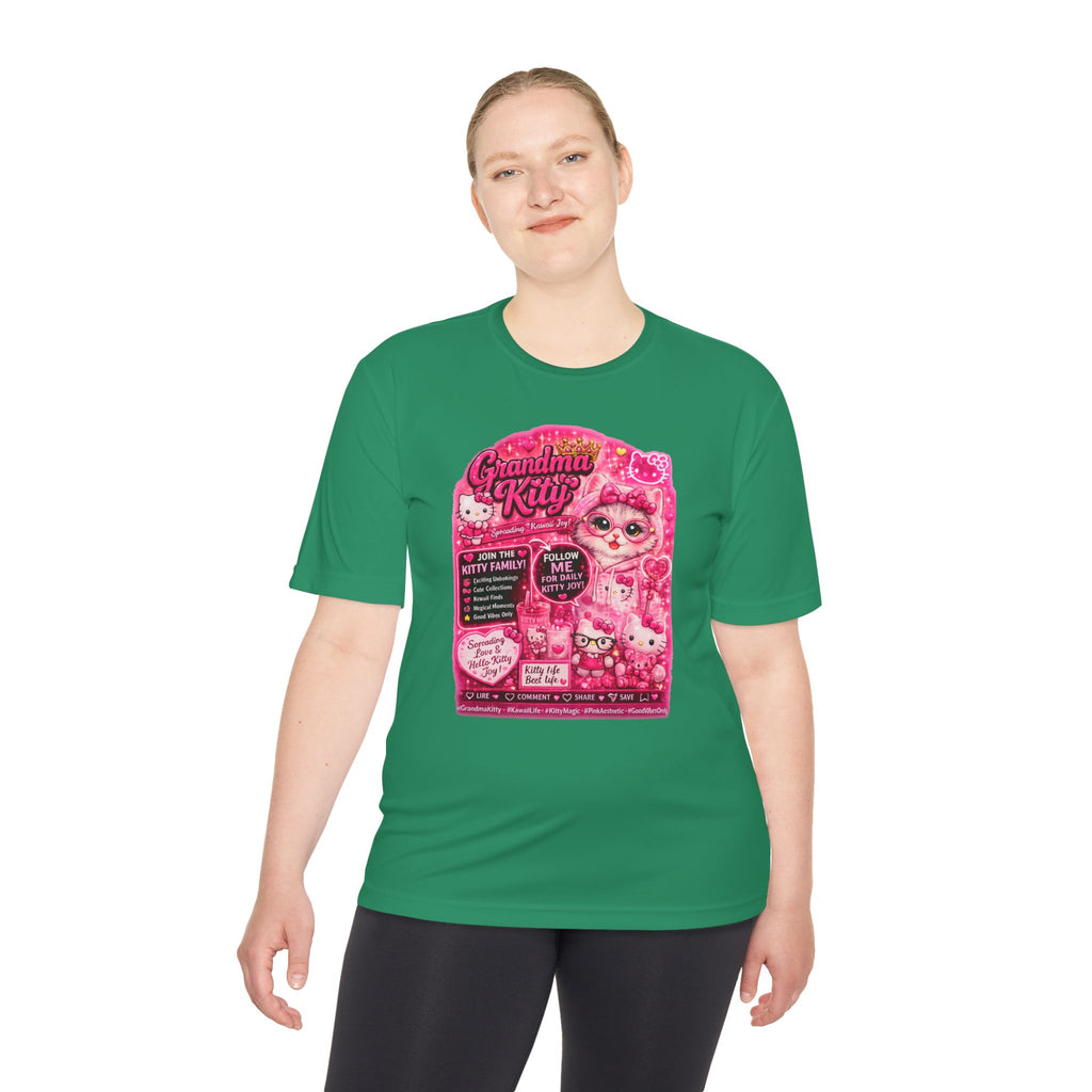 Grandma Kitty Graphic Tee — Cute Pink Cat Vintage Patch Design