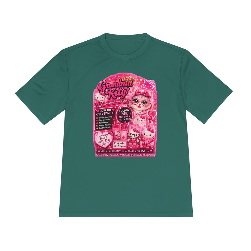Grandma Kitty Graphic Tee — Cute Pink Cat Vintage Patch Design