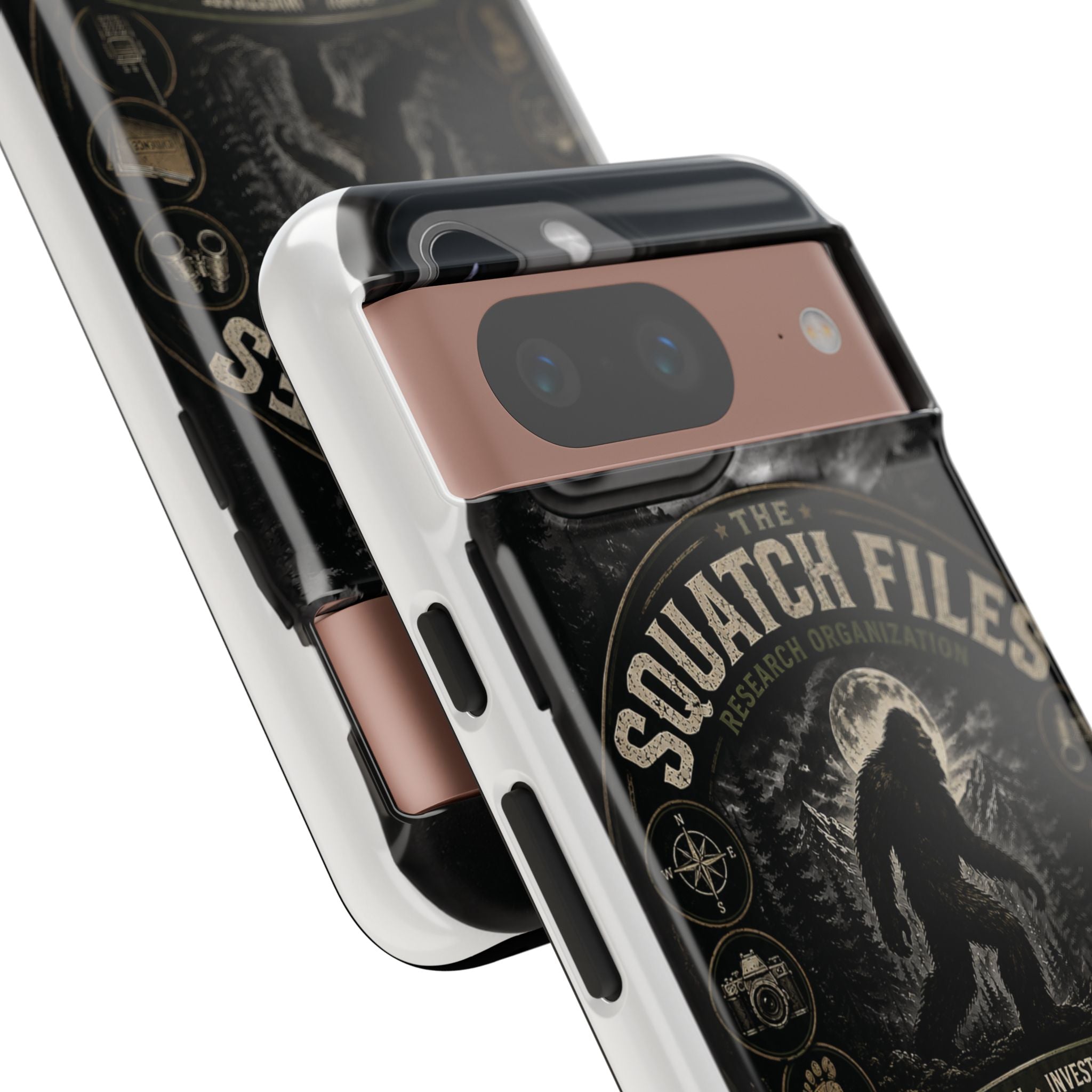 Squatch Files Research Organization Phone Case — Bigfoot Sasquatch Moonlit Forest Design