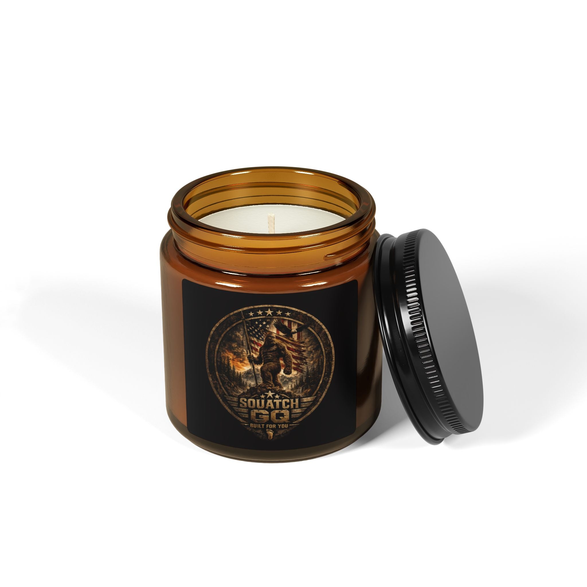 Sasquatch God Soy Candle — Amber Jar Scented Candle (Multi-Size)