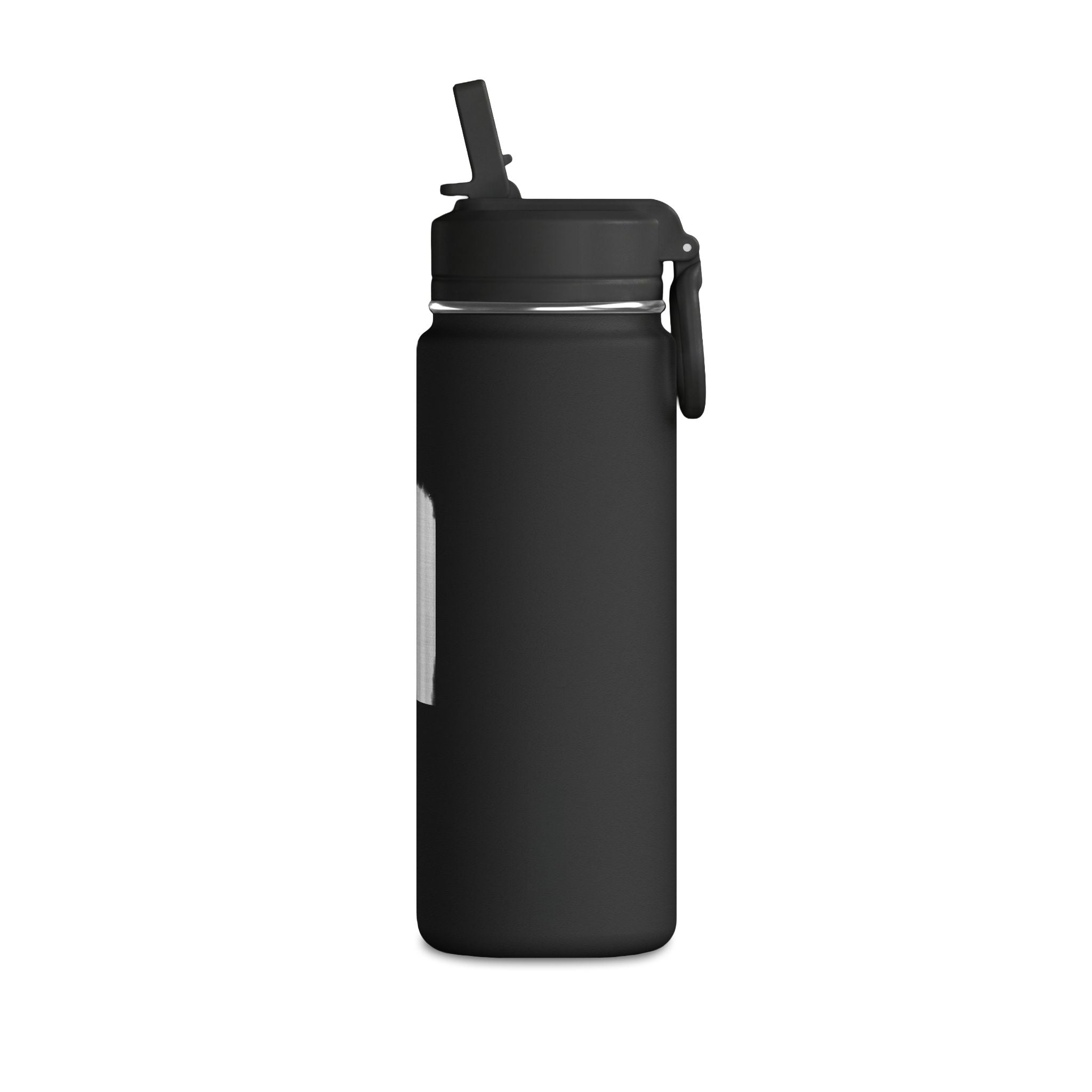 20oz Mini Water Bottle with Gray Brushstroke Design — Lightweight Straw Bottle for Kids & Everyday Hydration