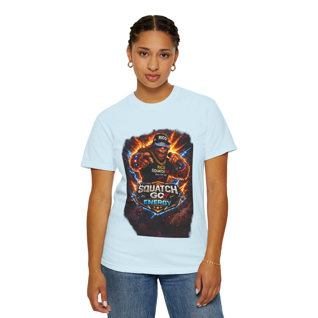 Squatch GC Energy Graphic T-Shirt — Retro Gamer Energy Drink Design