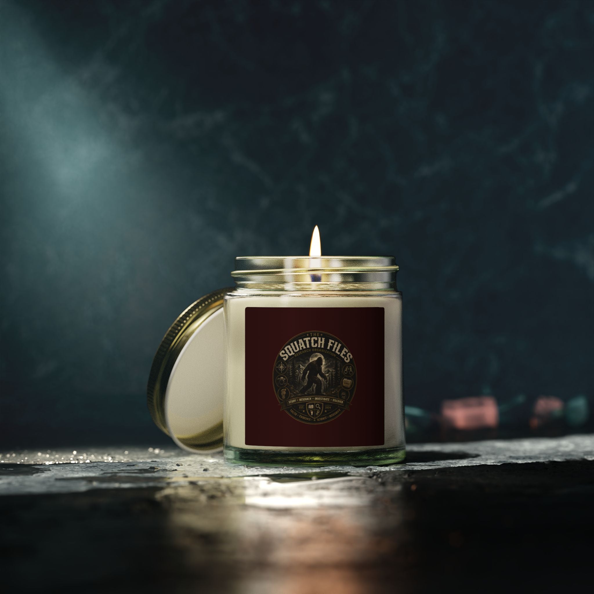 Coconut Apricot Wax Candle — Squatch Files Scent (4oz & 9oz)