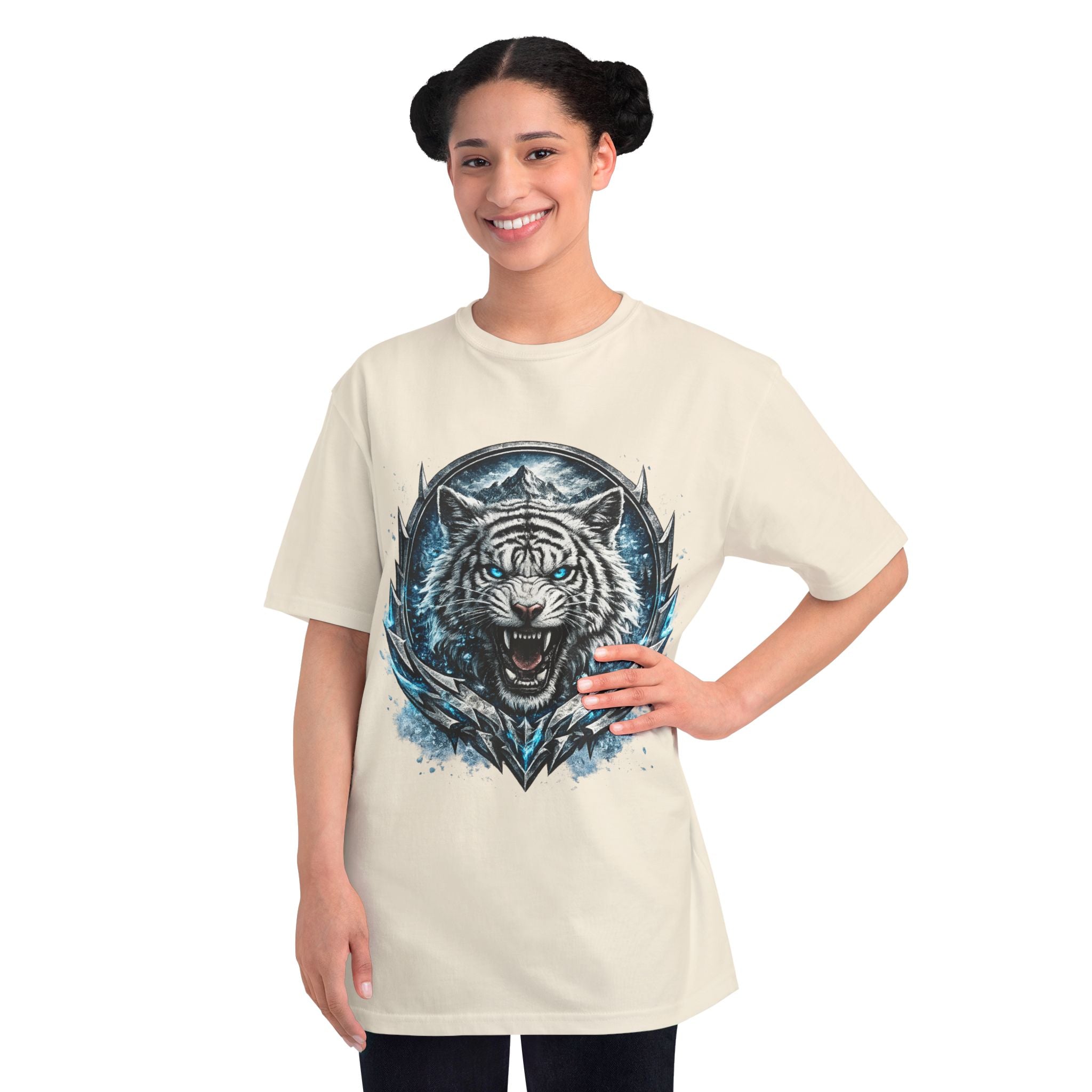 White Tiger Graphic T-Shirt — Fierce Ice-Cold Predator Design