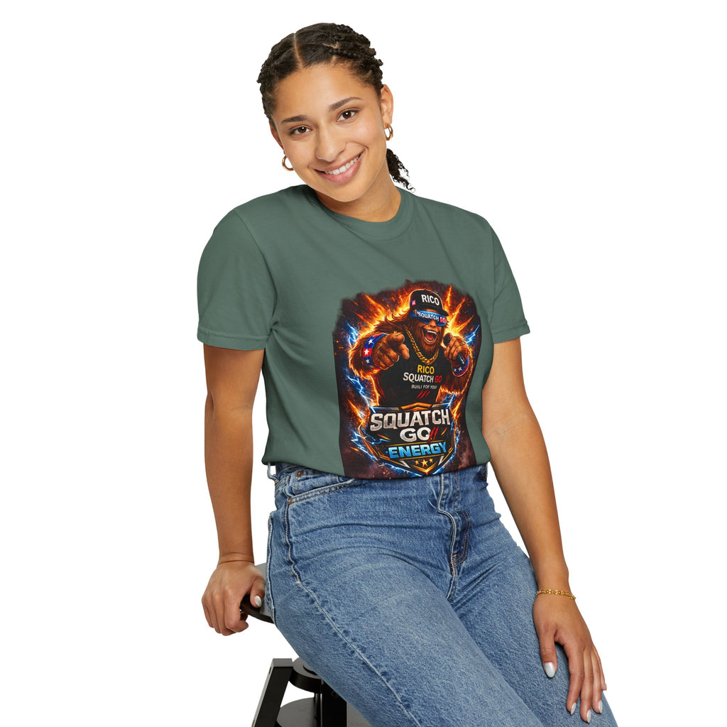 Squatch GC Energy Graphic T-Shirt — Retro Gamer Energy Drink Design