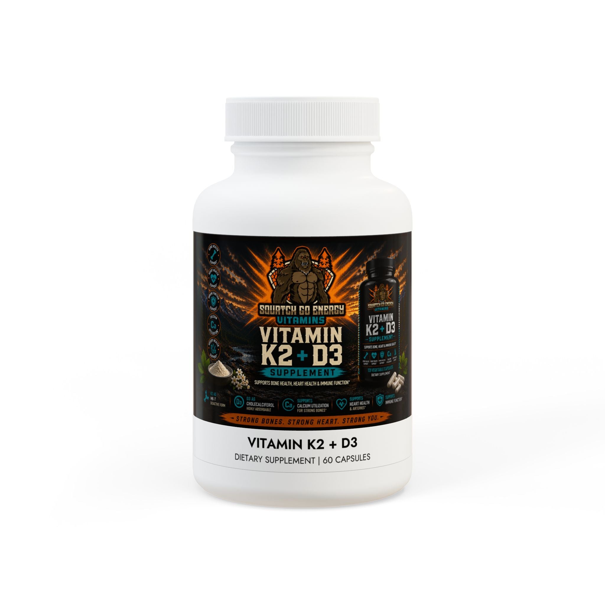 Vitamin K2 + D3 Supplement (60 Capsules)