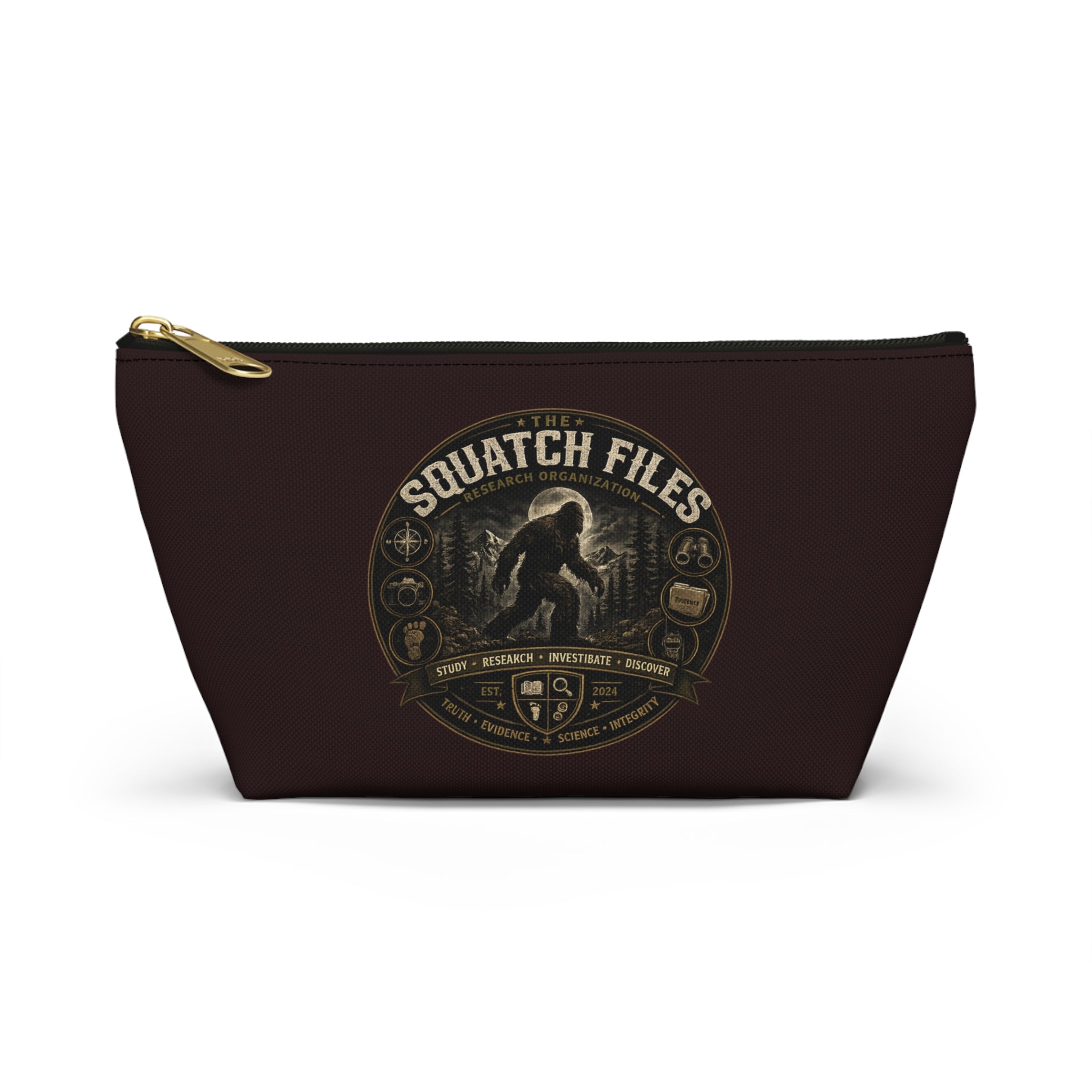The Squatch Files Accessory Pouch — Bigfoot Travel Cosmetic Bag
