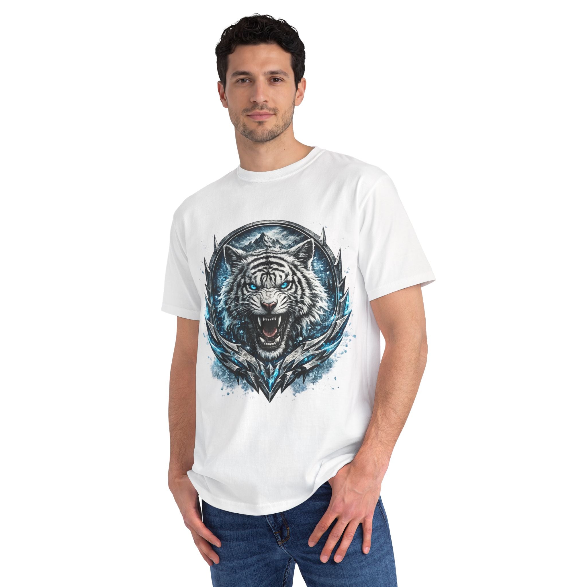 White Tiger Graphic T-Shirt — Fierce Ice-Cold Predator Design