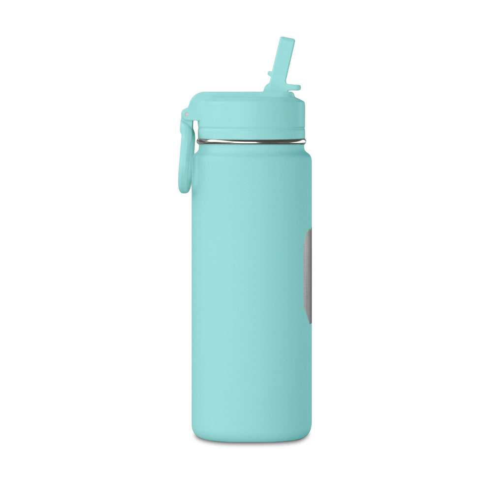 20oz Mini Water Bottle with Gray Brushstroke Design — Lightweight Straw Bottle for Kids & Everyday Hydration