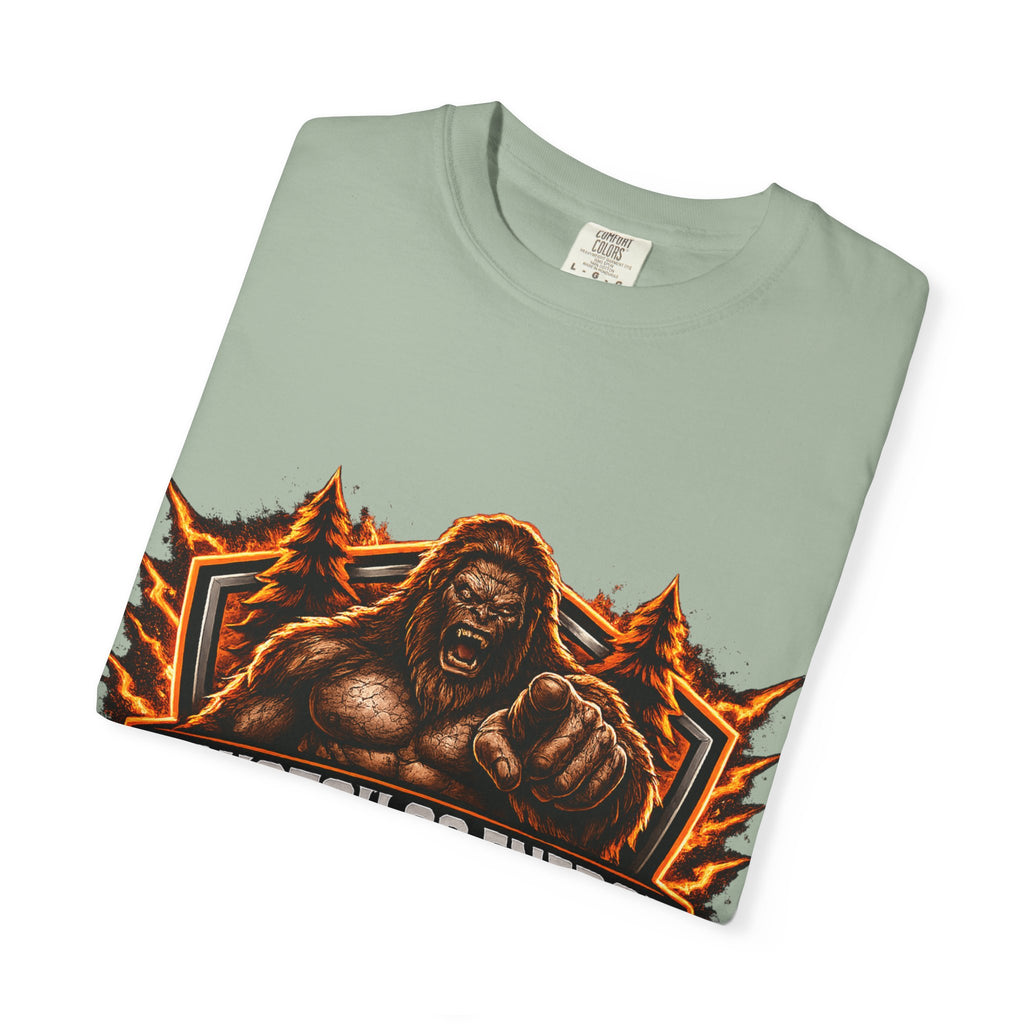 Squatch Go Energy T-Shirt — Sasquatch Vintage Badge Tee (Made by Nature • Built by Science)