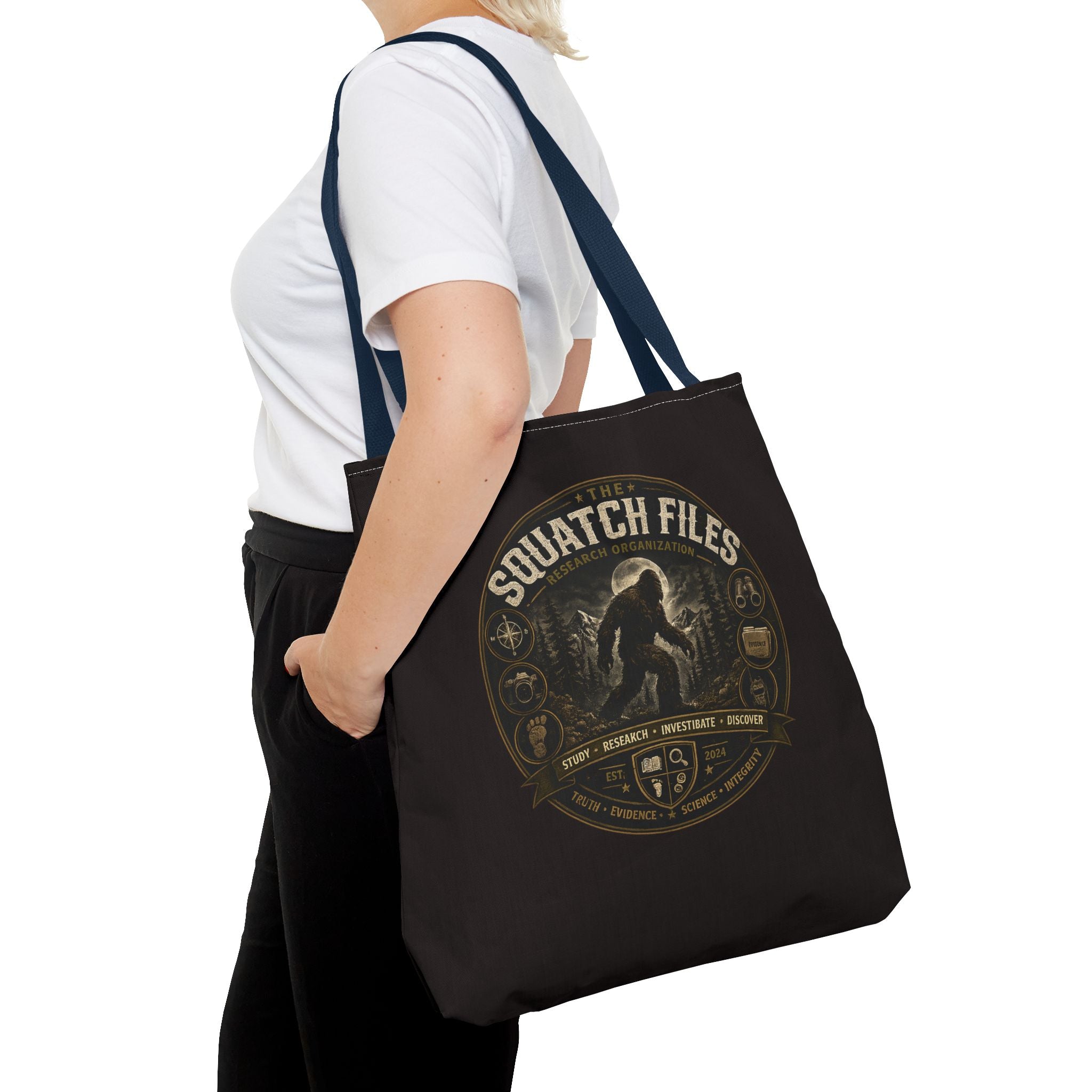Squatch Files Tote Bag — Bigfoot Investigation Graphic Tote