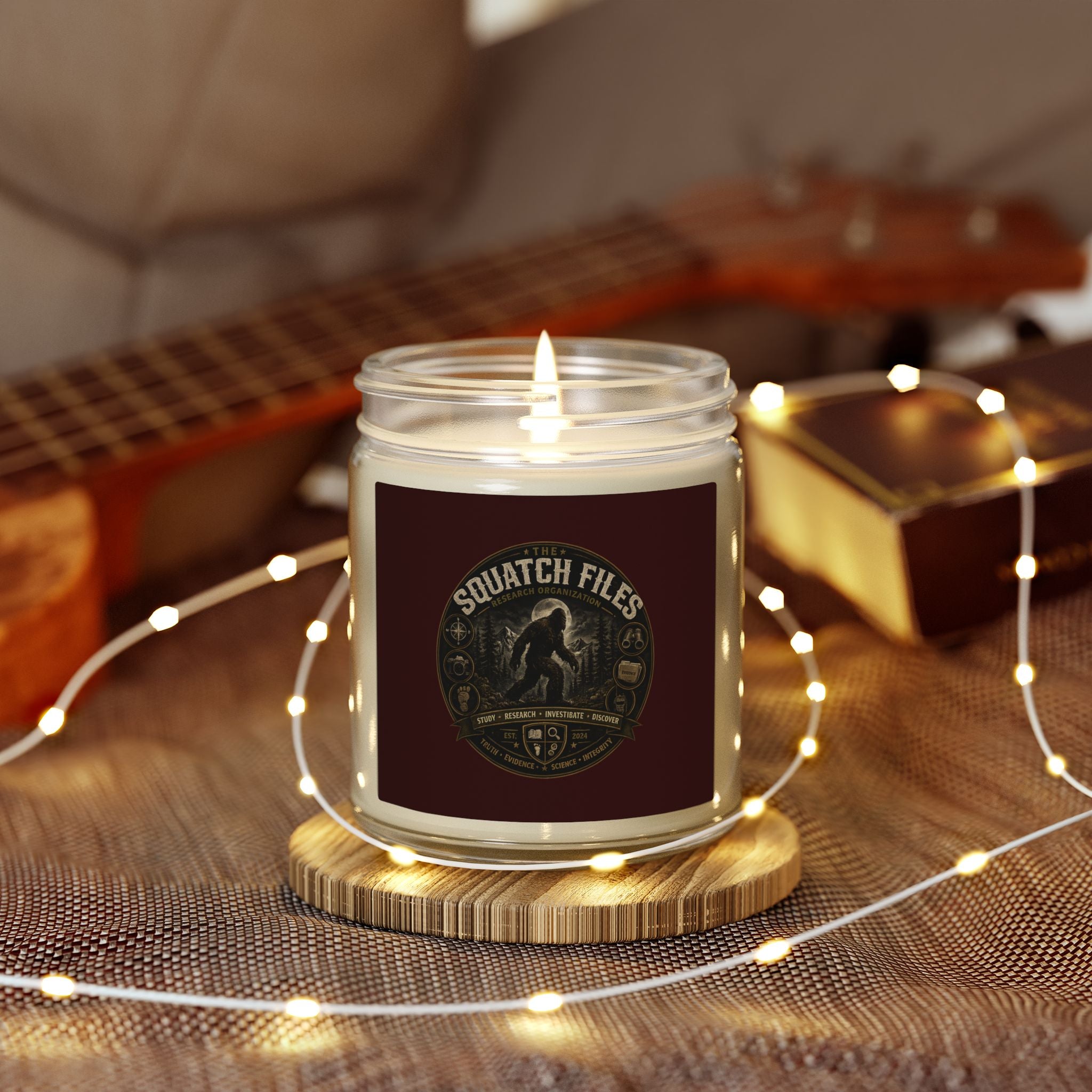 Coconut Apricot Wax Candle — Squatch Files Scent (4oz & 9oz)