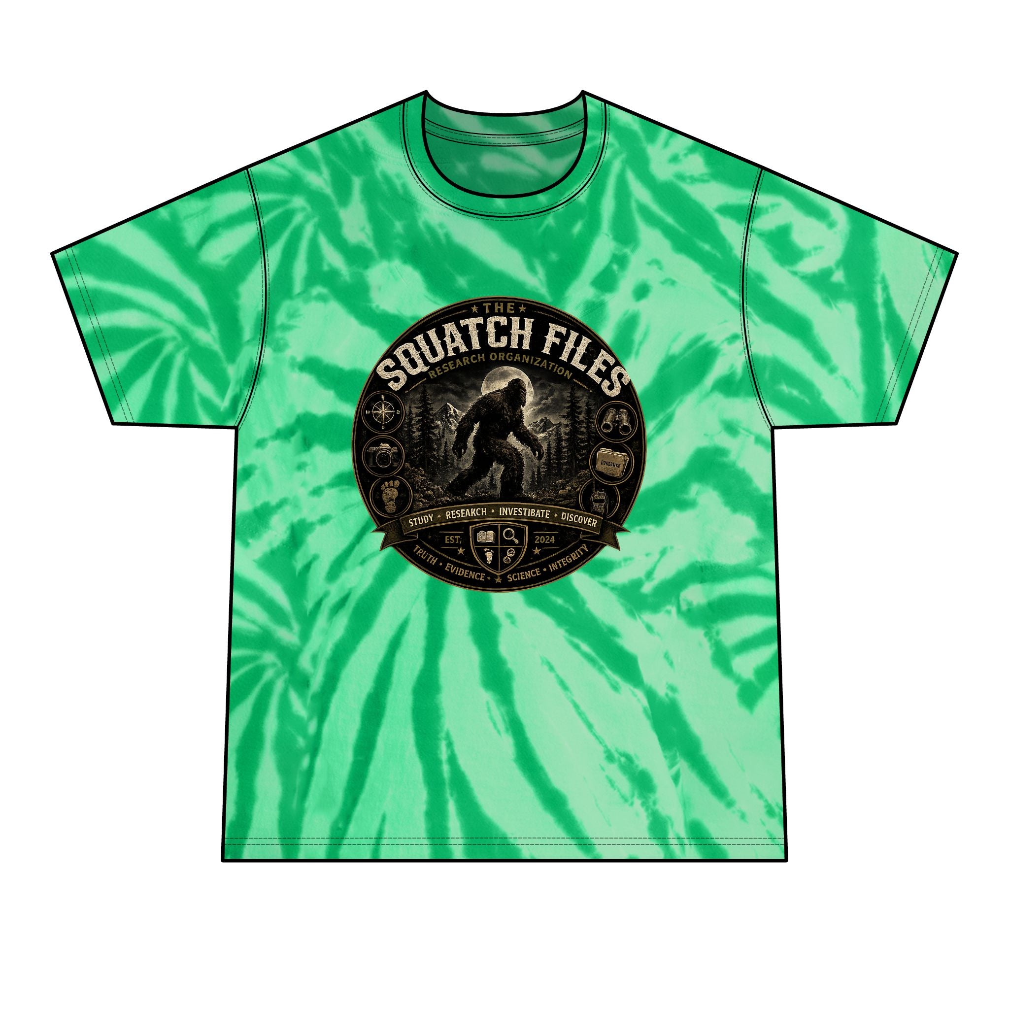 The Squatch Files Tie-Dye Tee — Men's Sasquatch Graphic T-Shirt