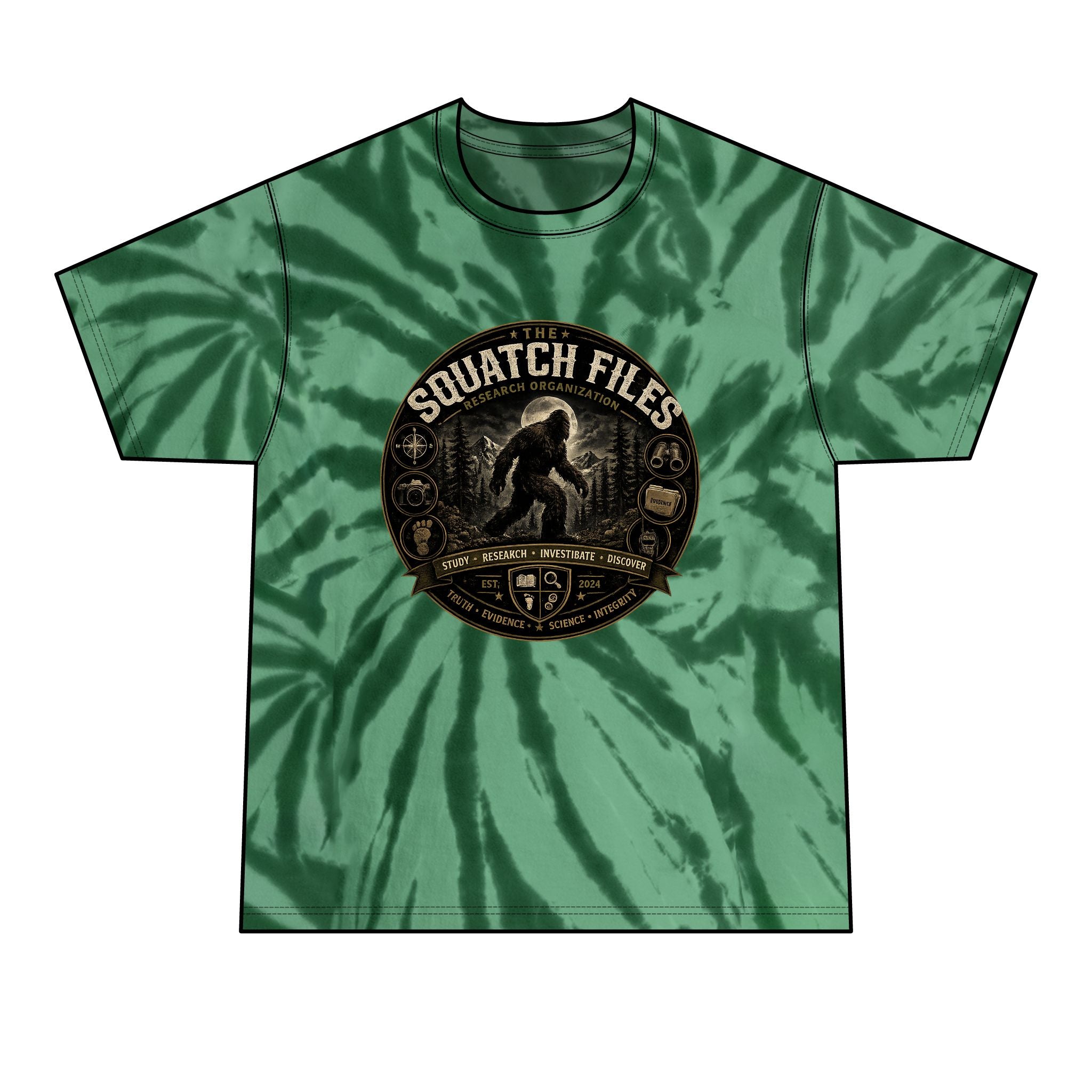 The Squatch Files Tie-Dye Tee — Men's Sasquatch Graphic T-Shirt