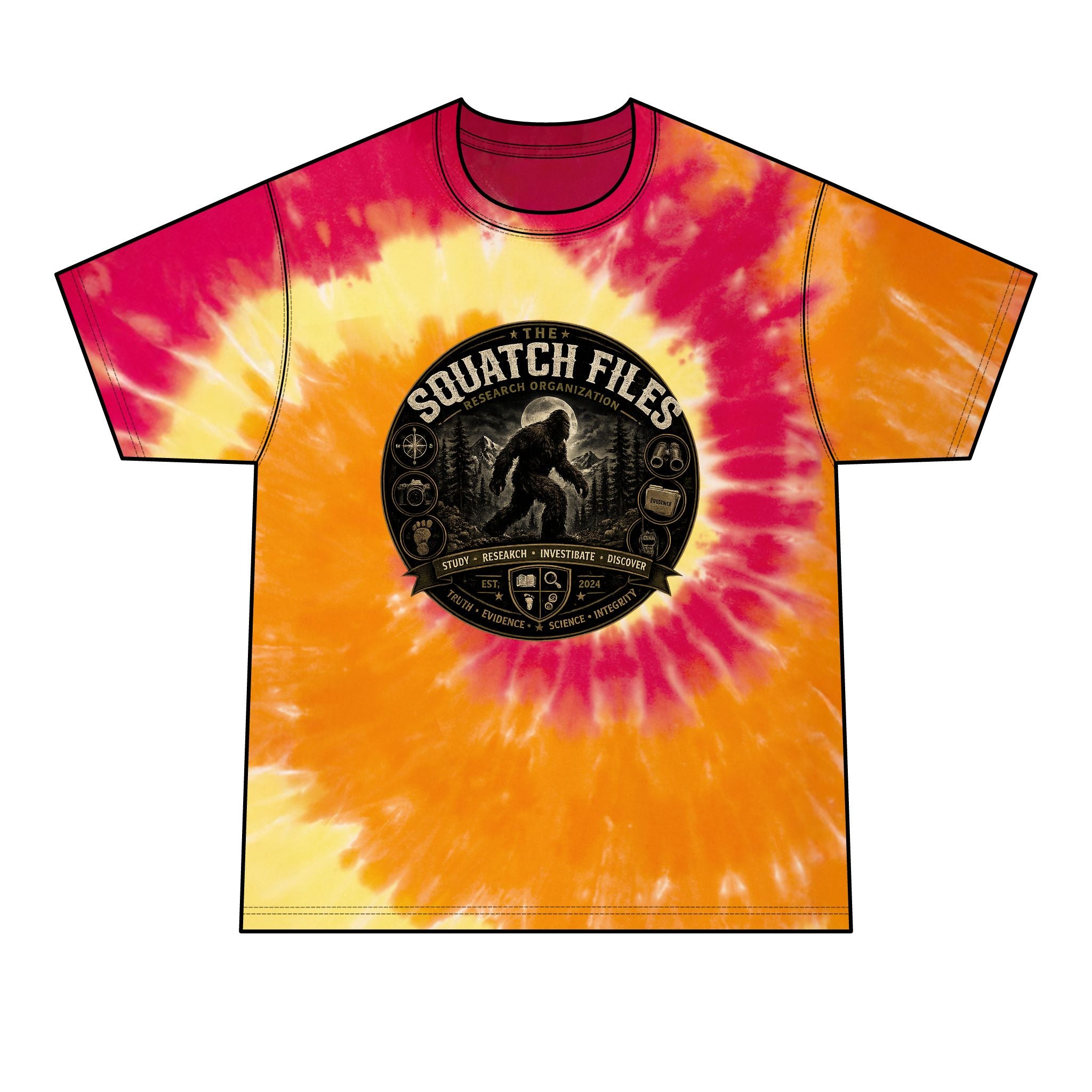The Squatch Files Tie-Dye Tee — Men's Sasquatch Graphic T-Shirt