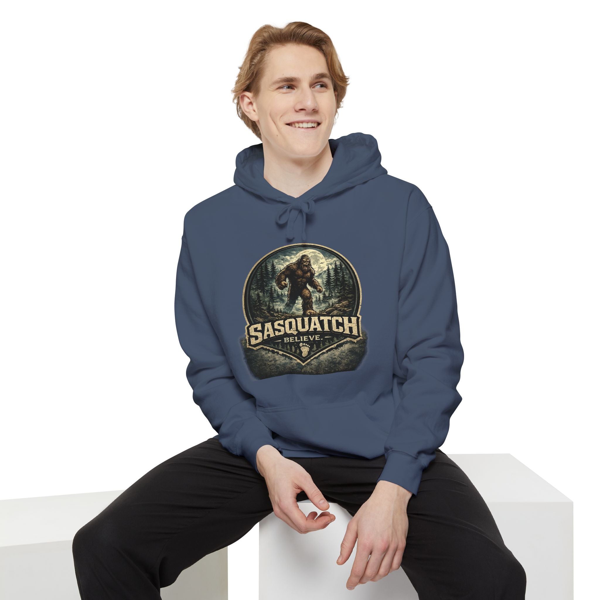 Sasquatch Graphic Hoodie – Vintage Bigfoot Adventure Sweatshirt