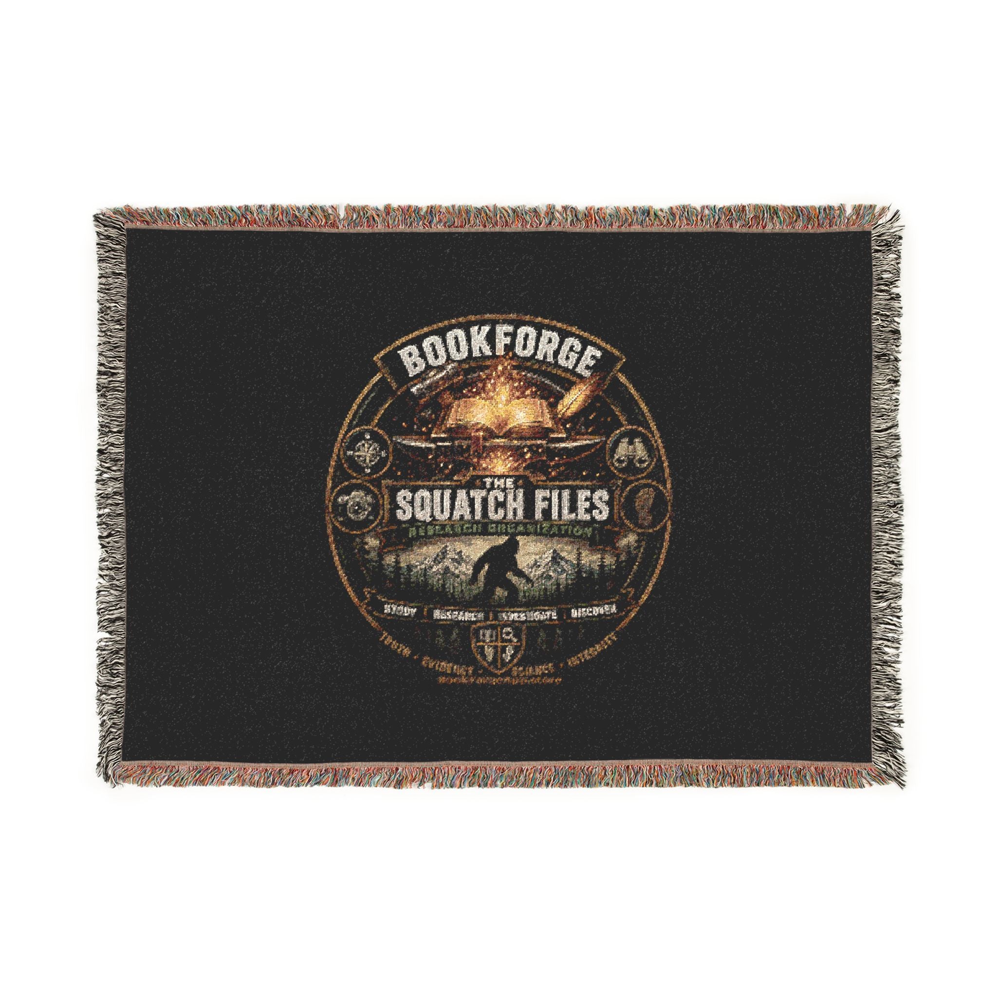 Woven Blanket — 'Codecops Squatch Files' Retro Patch Throw