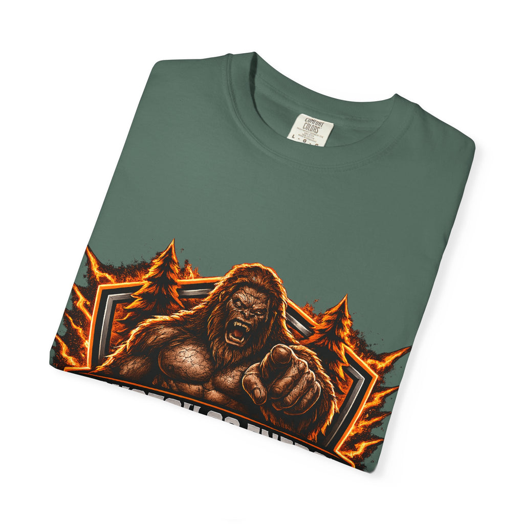 Squatch Go Energy T-Shirt — Sasquatch Vintage Badge Tee (Made by Nature • Built by Science)