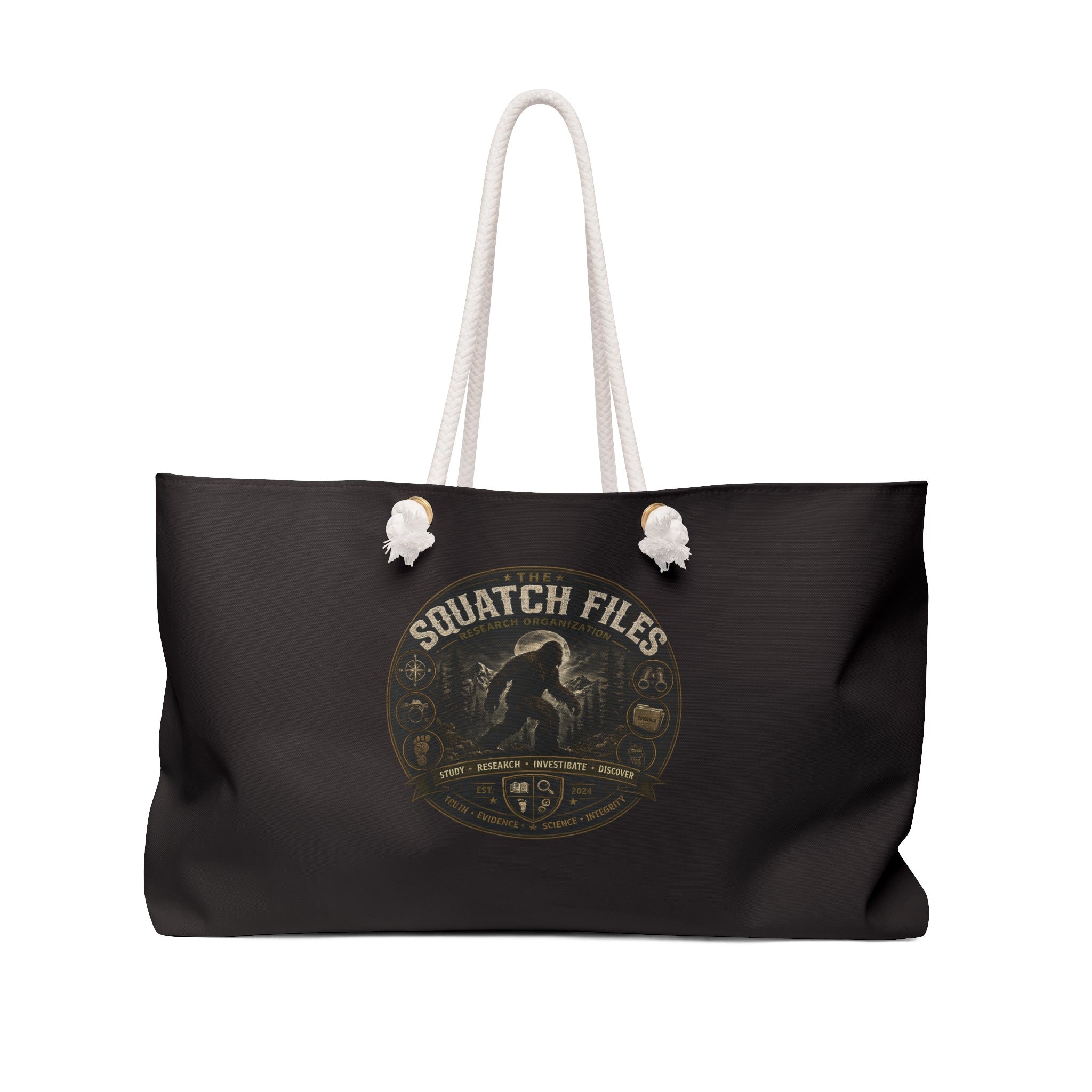 Squatch Files Weekender Bag — Bigfoot Mystery Travel Tote