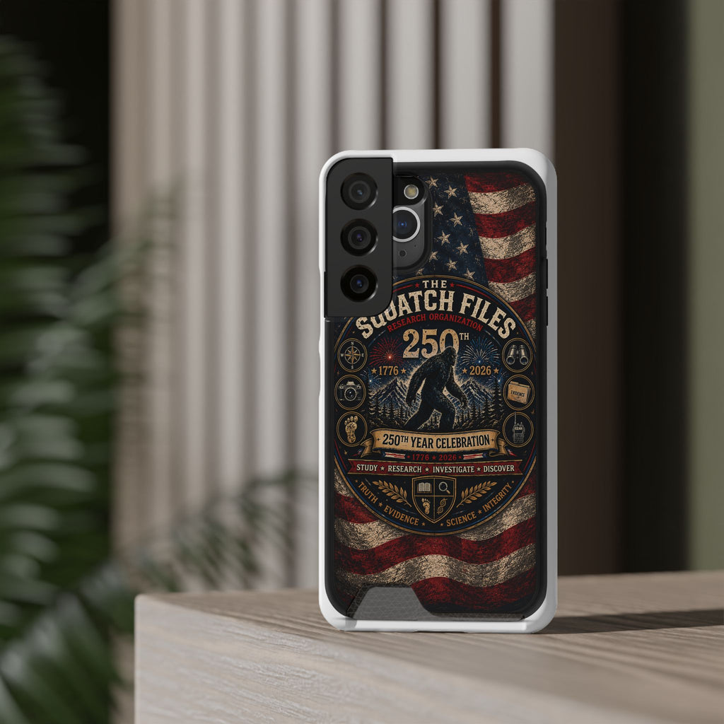 Phone Case — 'The Squatch Files 250th' Card Holder Case (Patriotic Bigfoot Design)