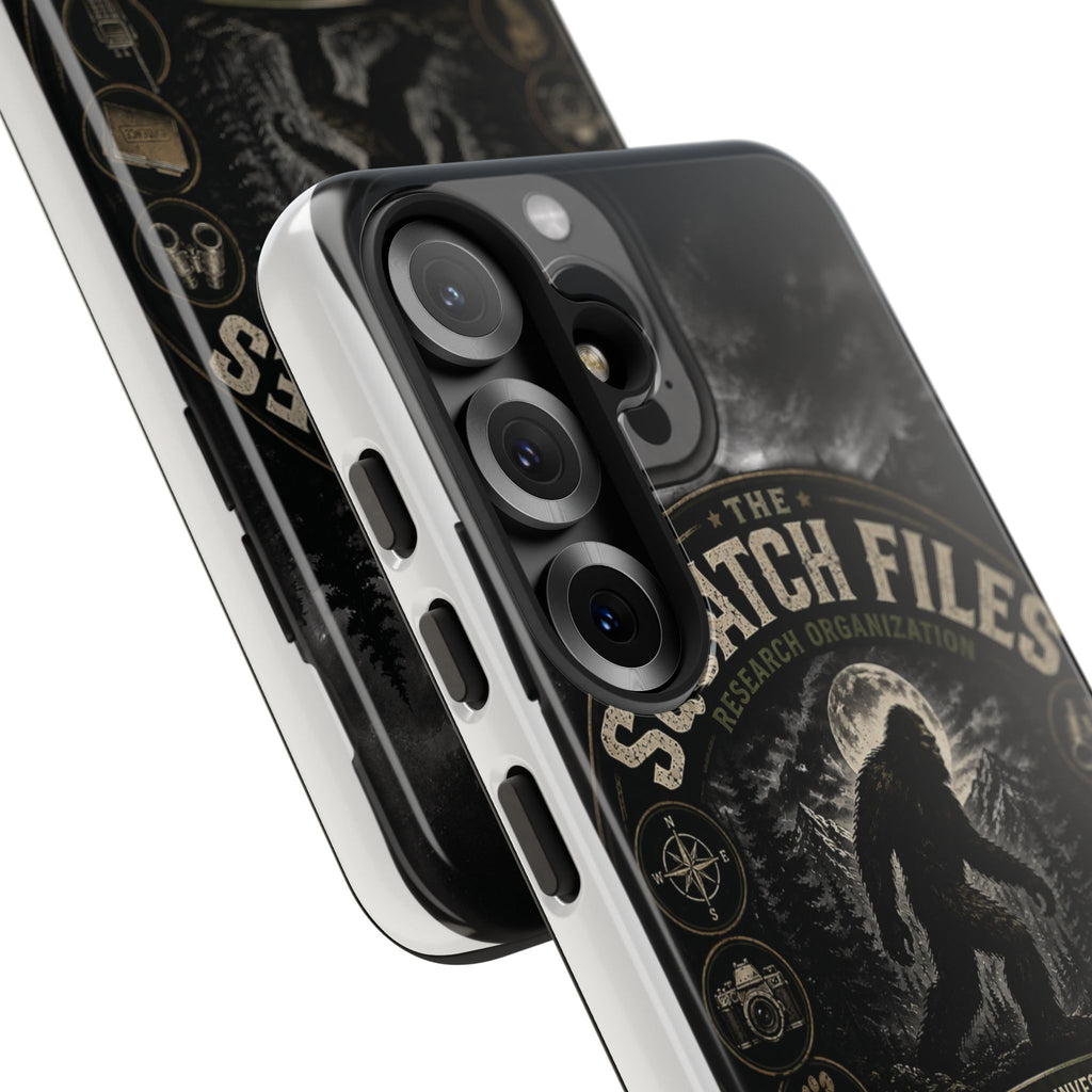 Squatch Files Research Organization Phone Case — Bigfoot Sasquatch Moonlit Forest Design