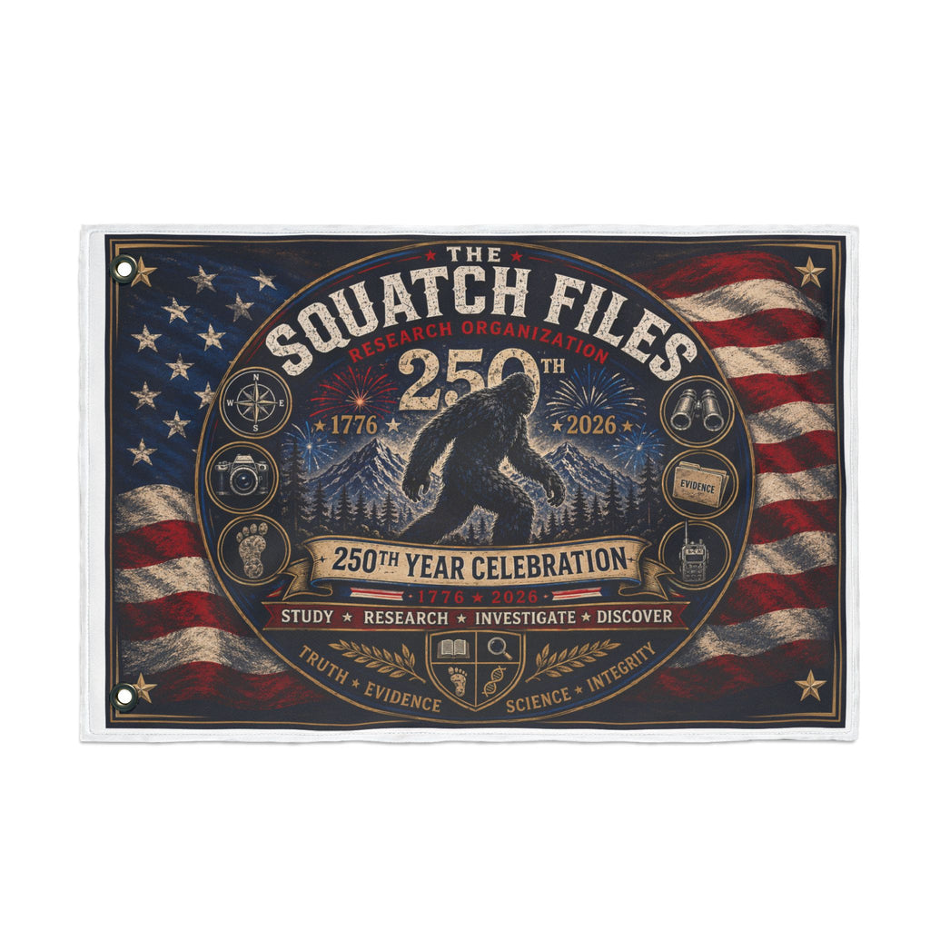Squatch Files 250th Celebration Flag — Double-Sided Bigfoot Banner