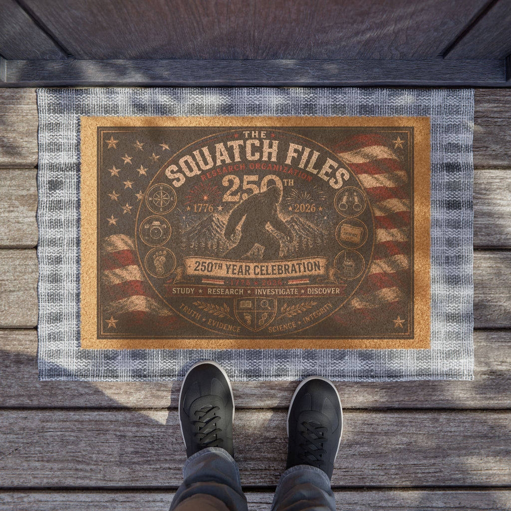 Sasquatch Files 250th Celebration Doormat — Patriotic Bigfoot Welcome Mat