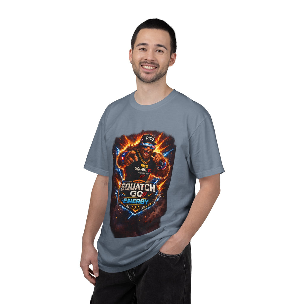 Squatch GC Energy Graphic T-Shirt — Retro Gamer Energy Drink Design
