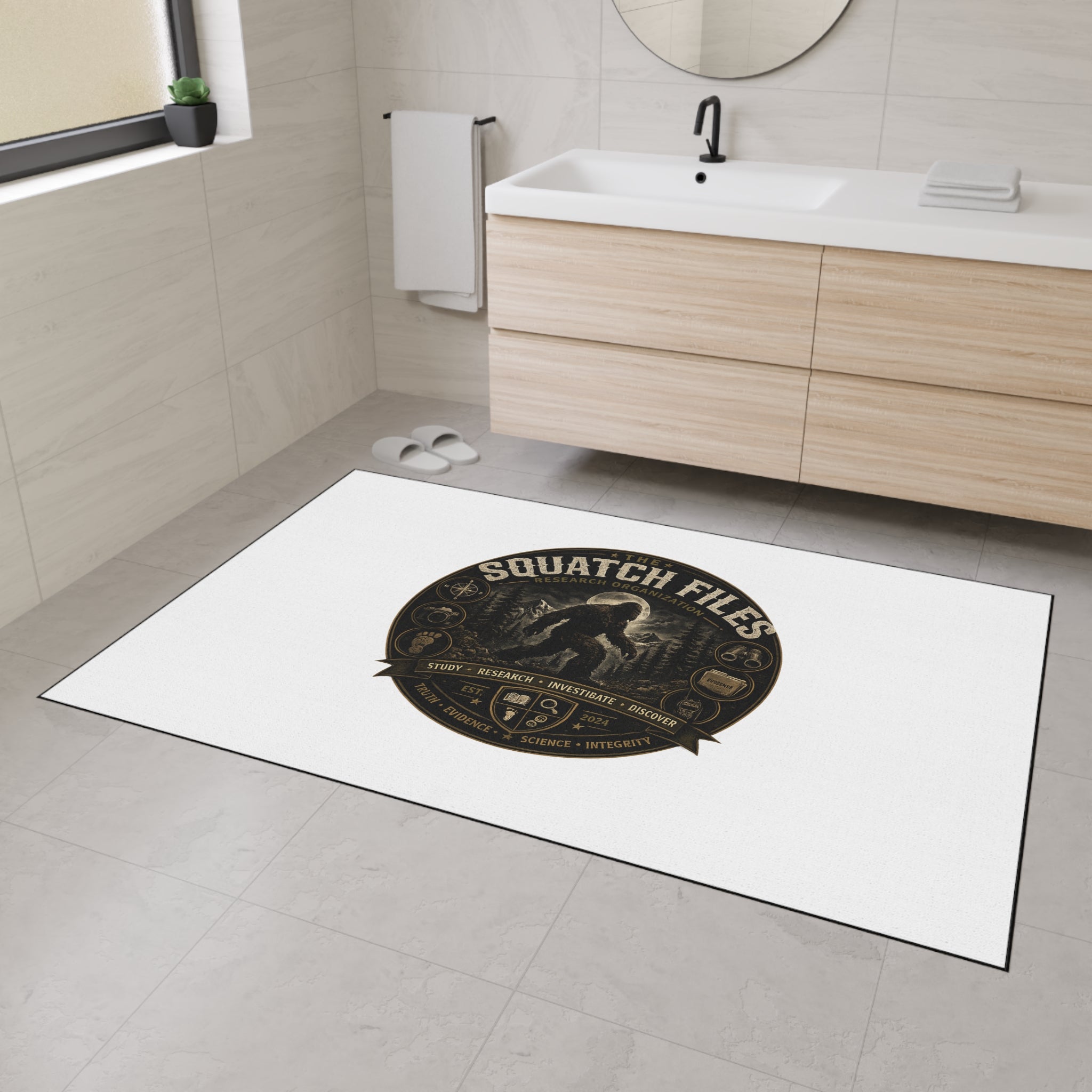 Sasquatch Files Heavy-Duty Floor Mat — Outdoor Adventure Entry Rug