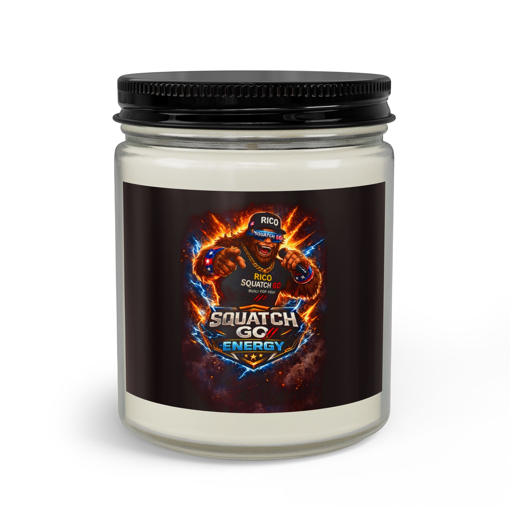 Sasquatch BBQ Candles Set — Amber Jar Candle with Matches & Wick Trimmer