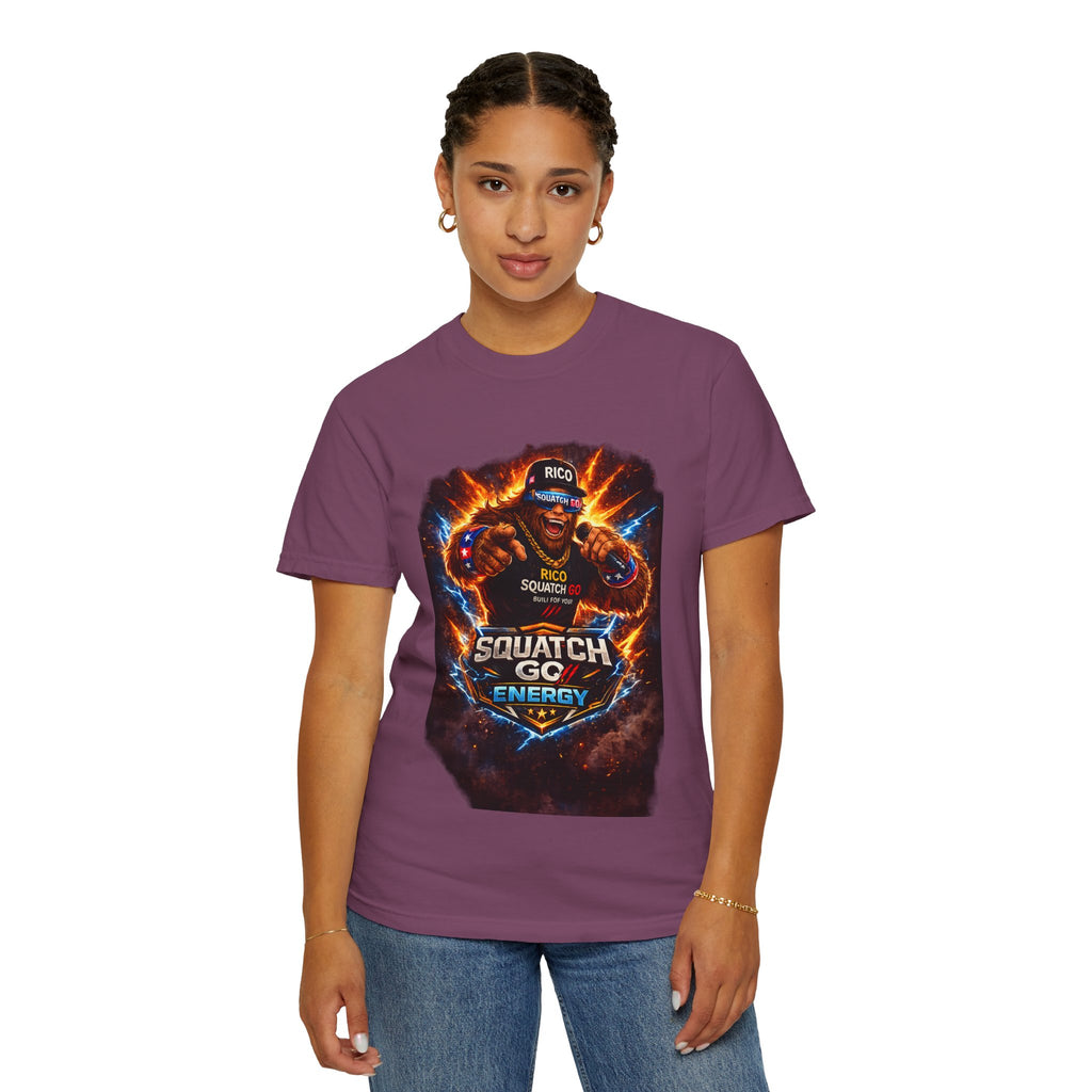 Squatch GC Energy Graphic T-Shirt — Retro Gamer Energy Drink Design